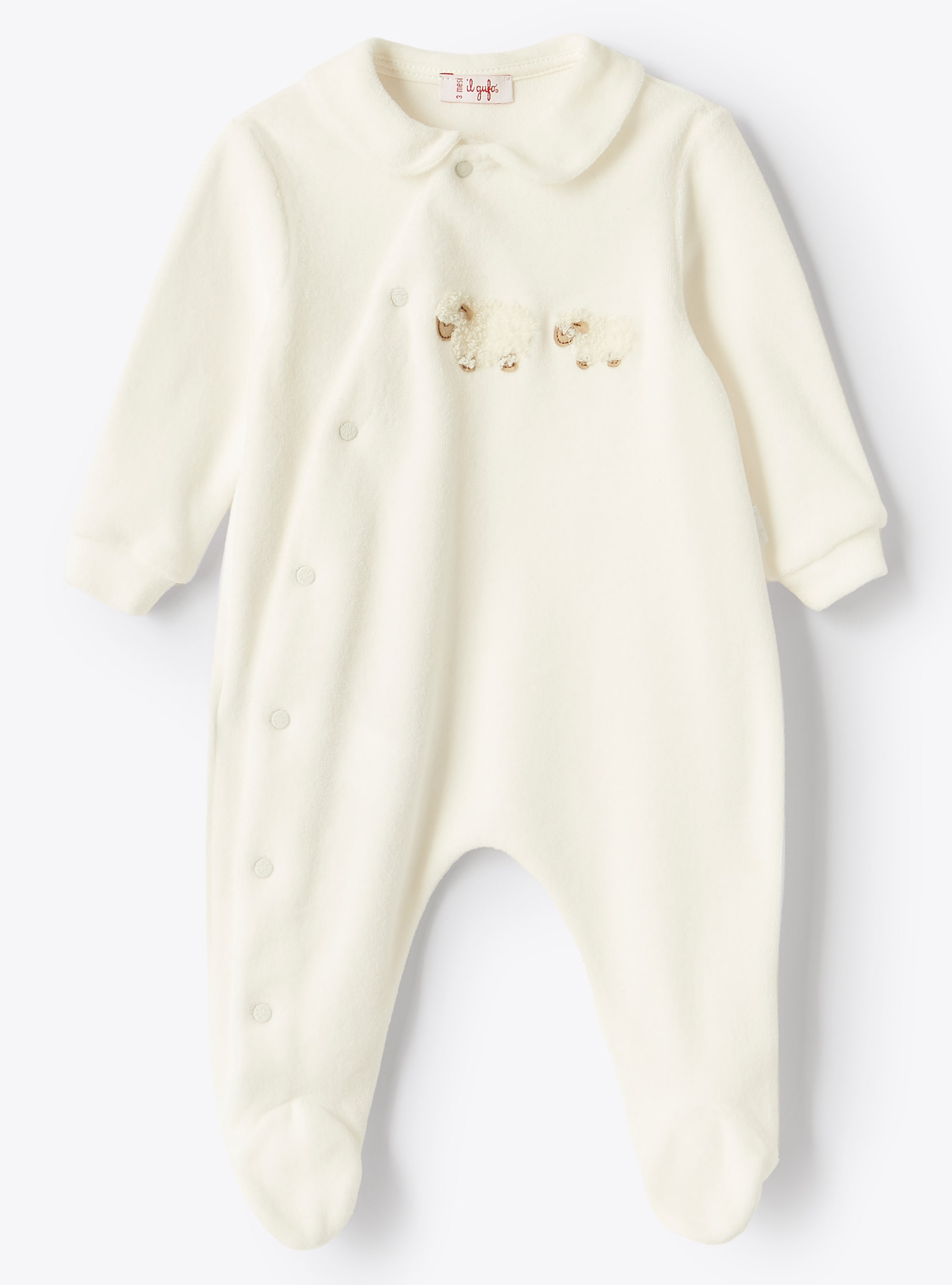Chenille babysuit with sheep - Babygrows - Il Gufo