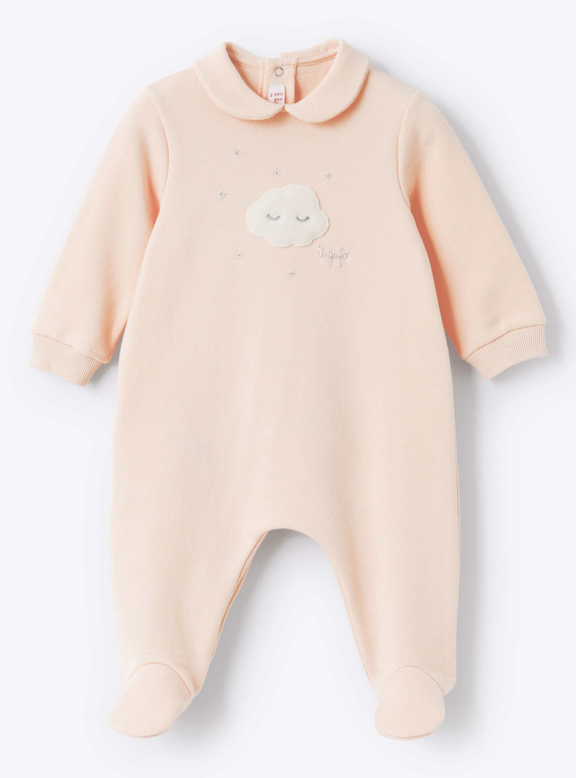 Pink fleece babysuit with cloud - Babygrows - Il Gufo
