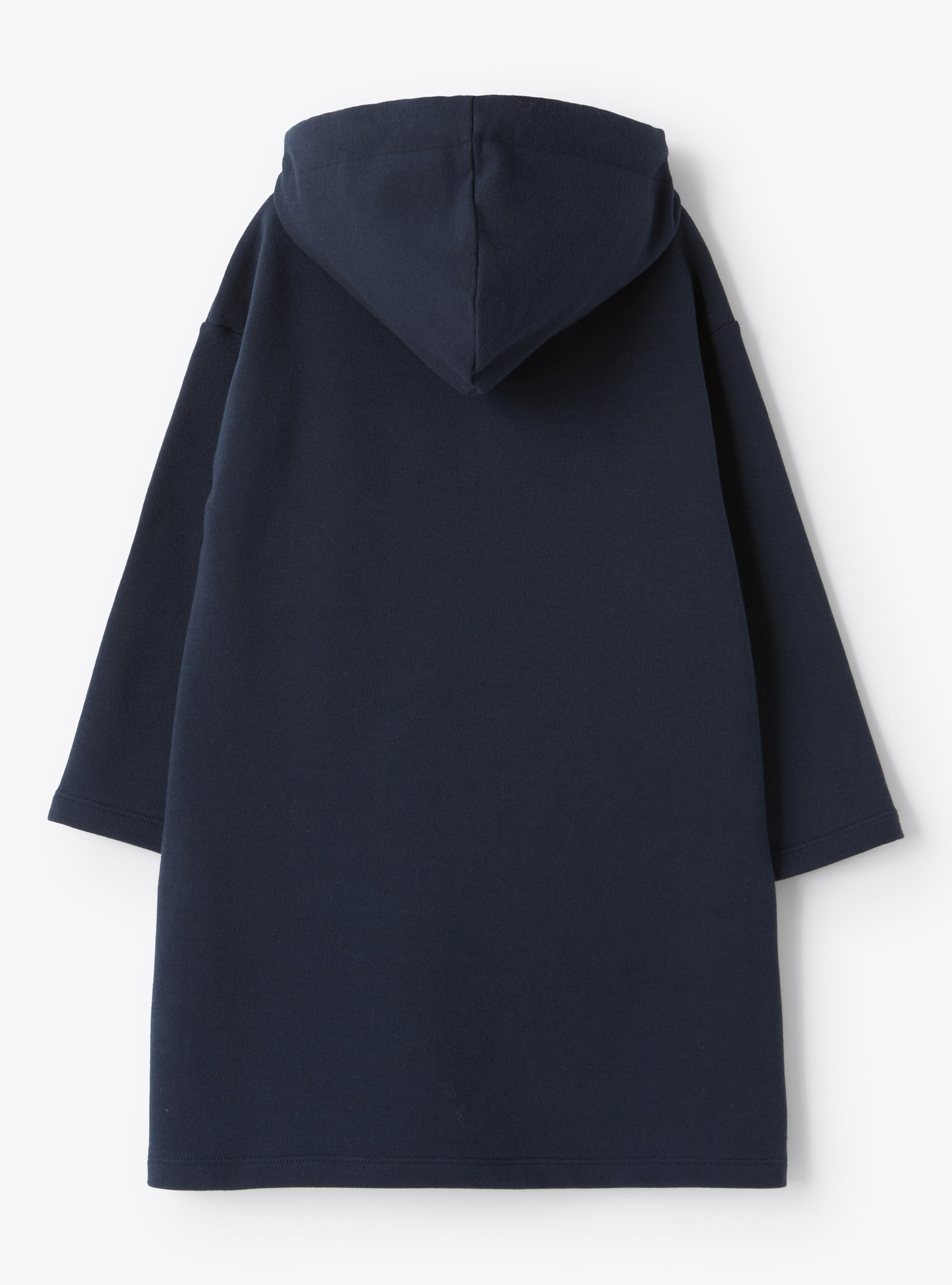 Hood and pocket fleece dress - Blue | Il Gufo