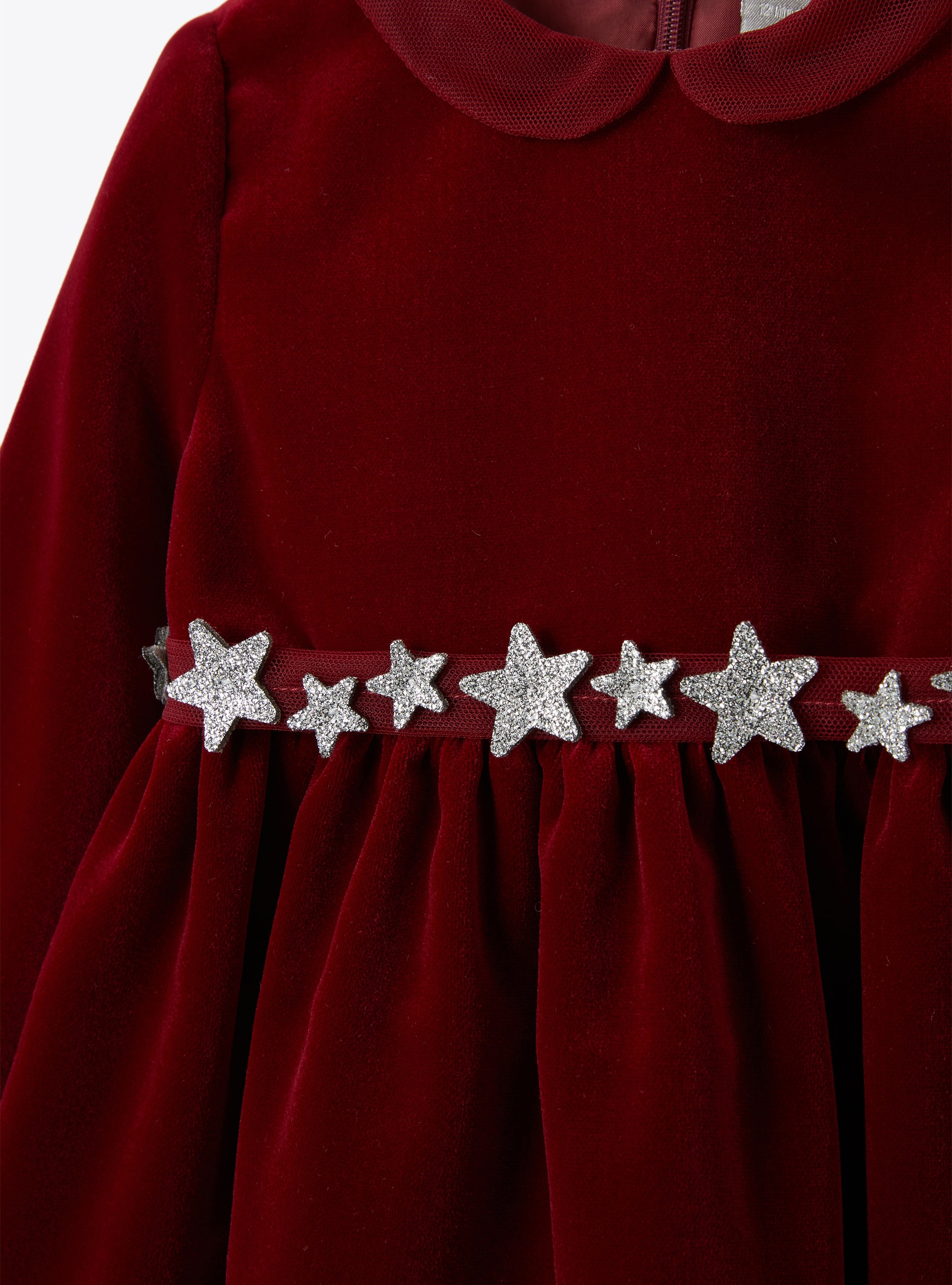 Бархатное платье со вставками из тюля - Бургундия | Il Gufo