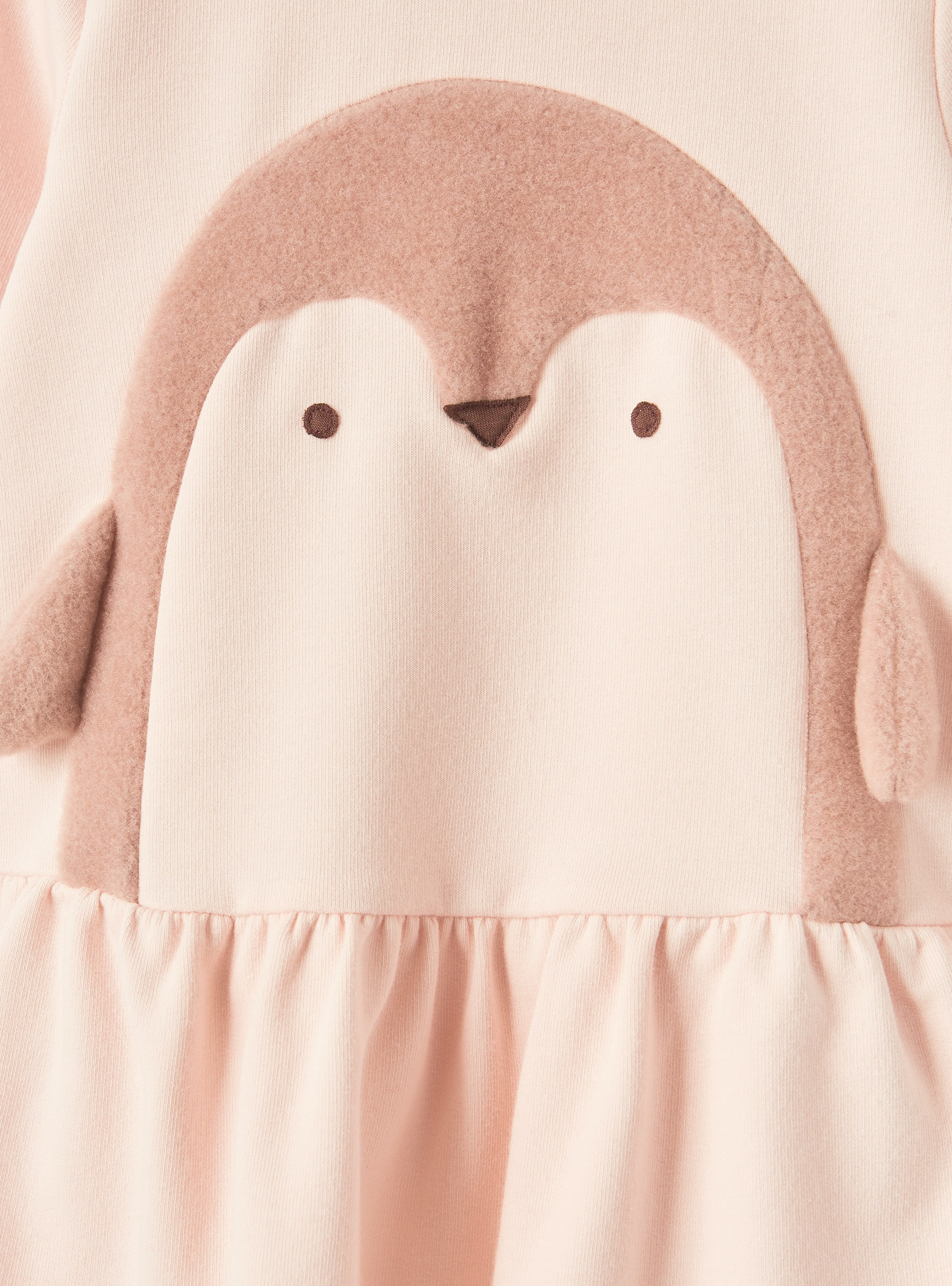 Pink fleece dress with penguin - Pink | Il Gufo