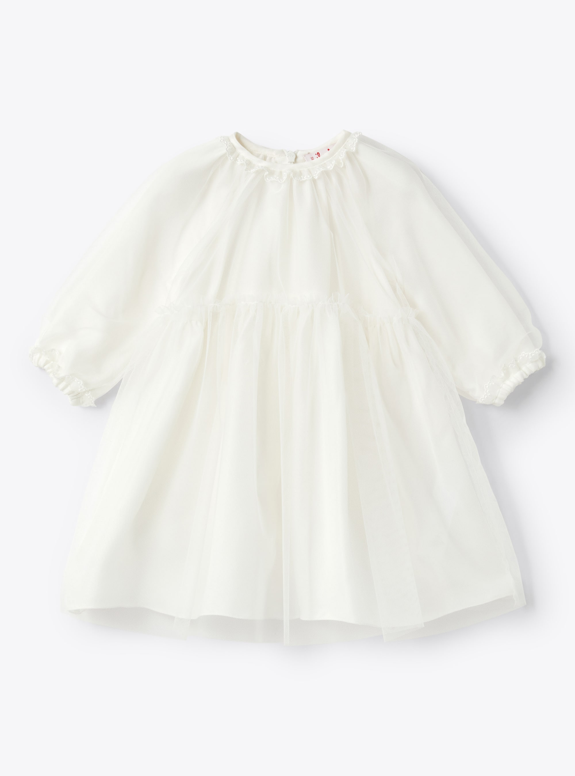 White tulle dress with embroidery - Dresses - Il Gufo