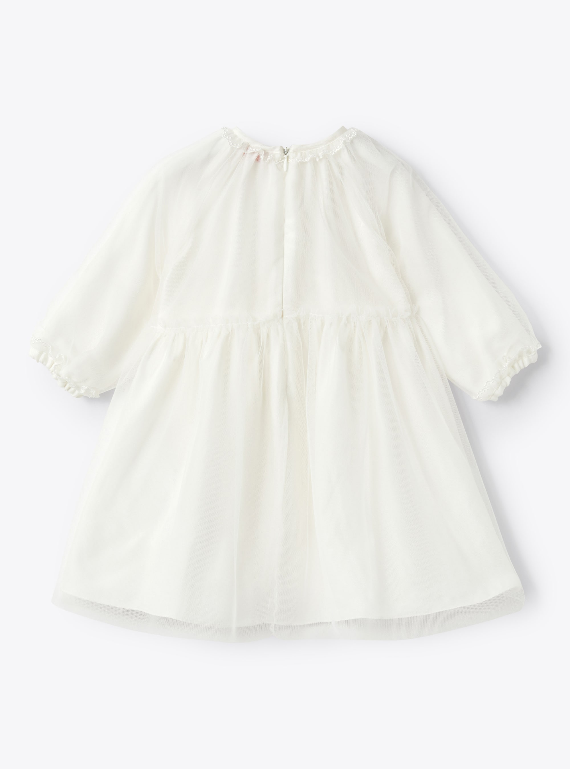 White tulle dress with embroidery - White | Il Gufo