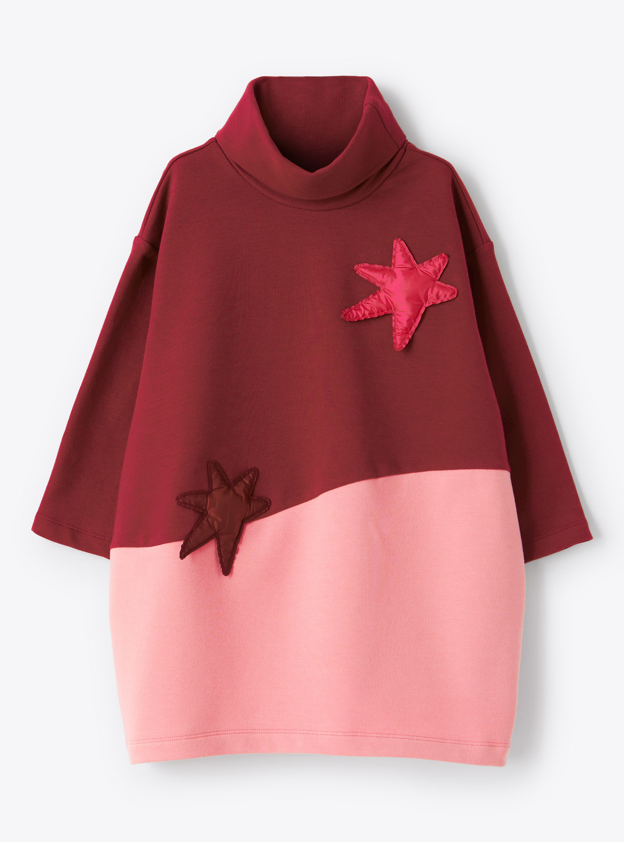 Robe à blocs de couleur avec étoiles - Bordeaux | Il Gufo