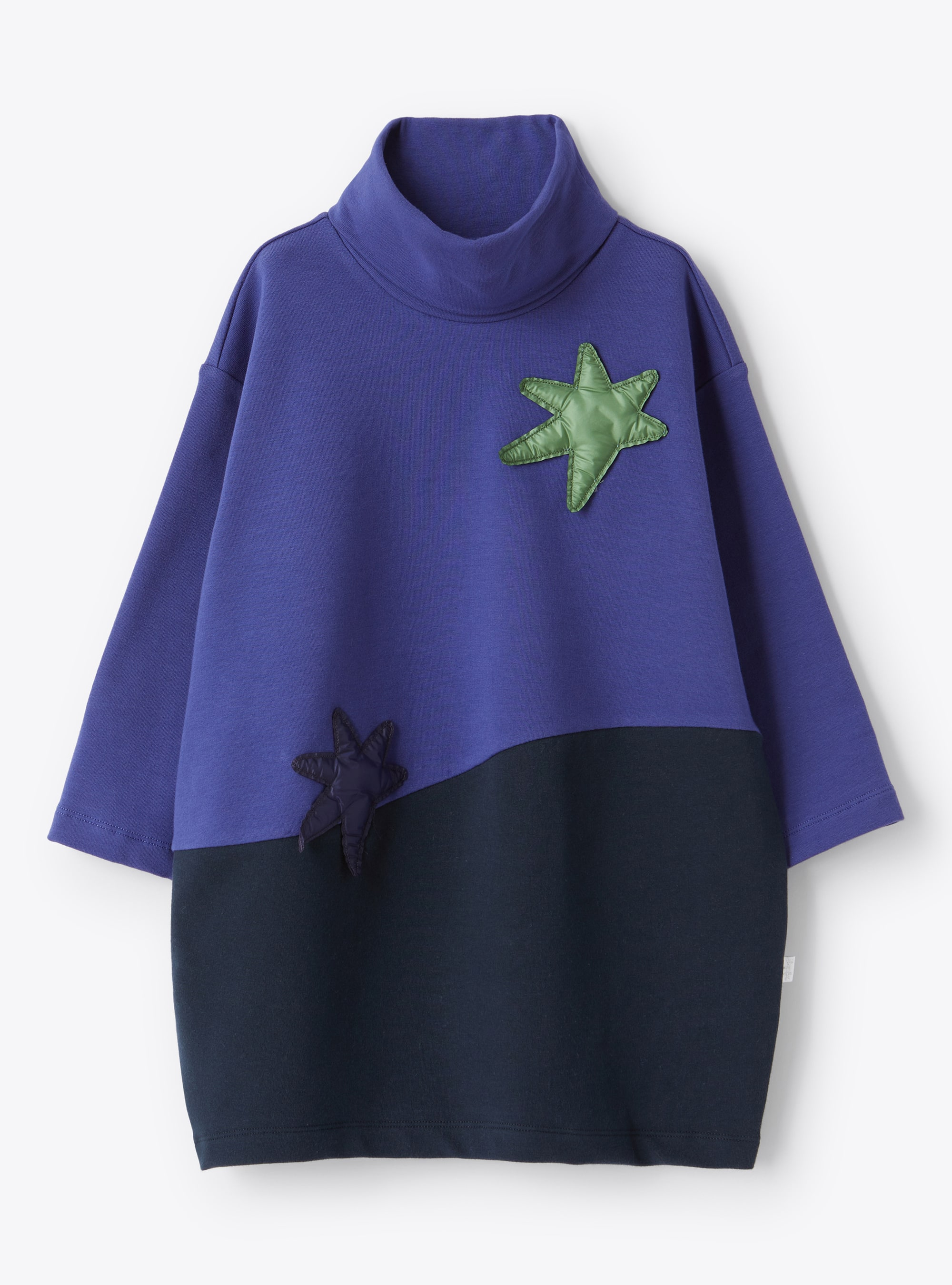Colour block dress with stars - Blue | Il Gufo