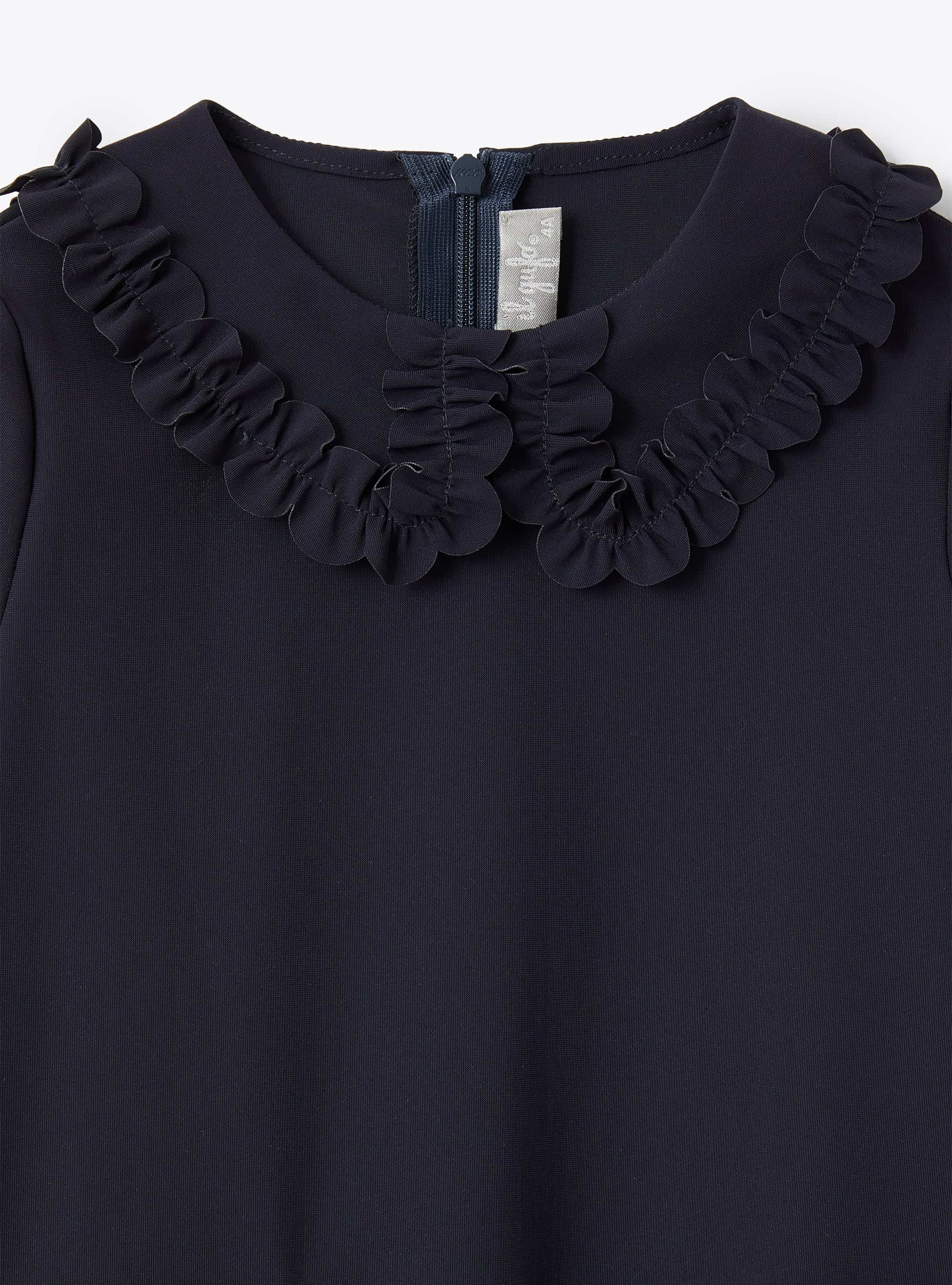 Kleid aus Sensitive® Fabrics mit Rüschen - Blau | Il Gufo