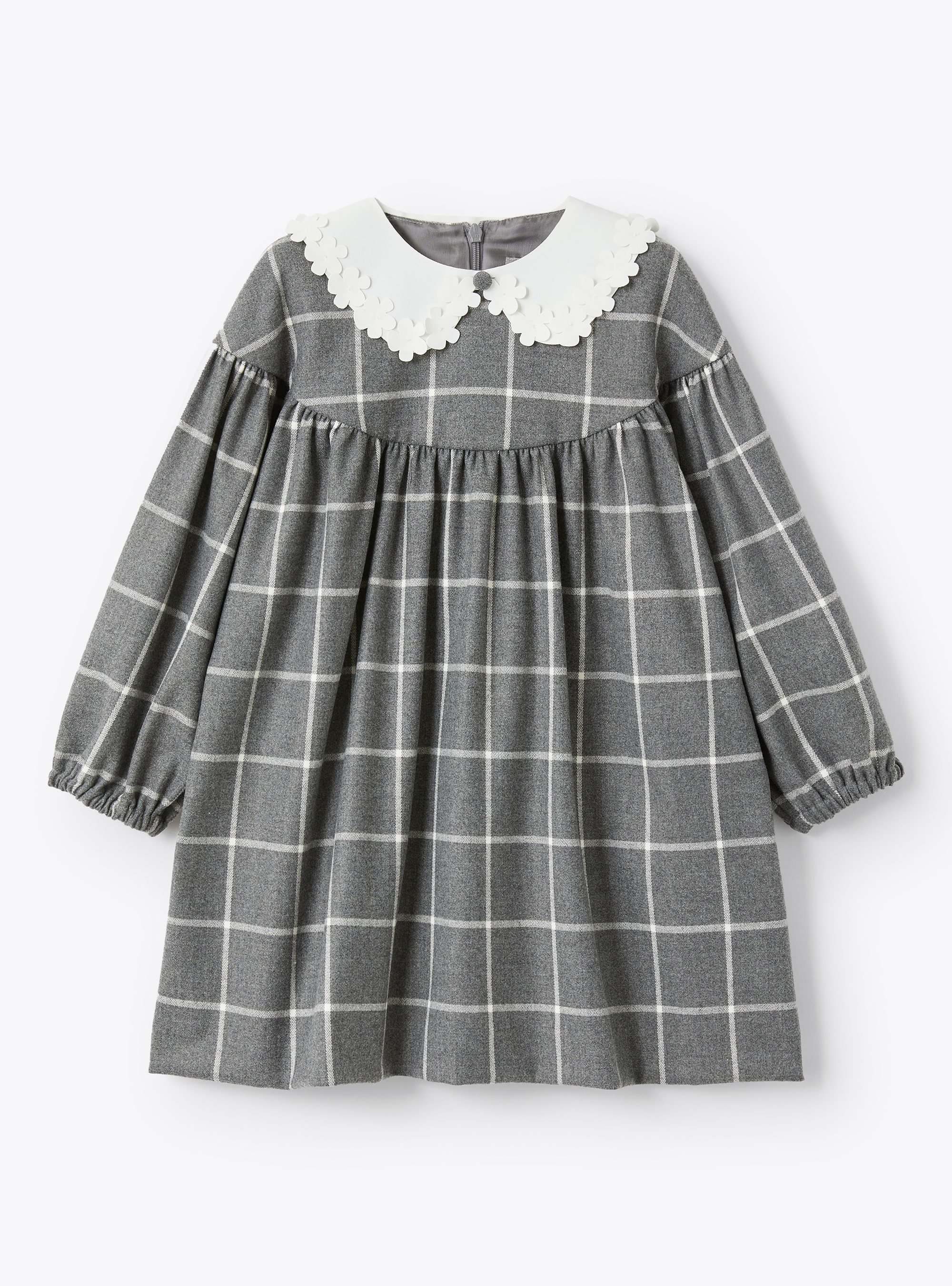 Check technowool dress with collar - Dresses - Il Gufo