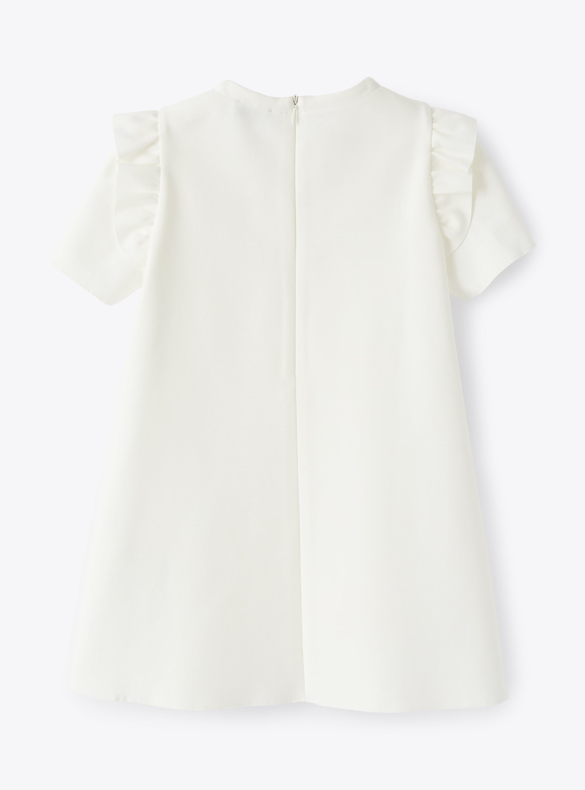 Milk white short-sleeve dress - White | Il Gufo