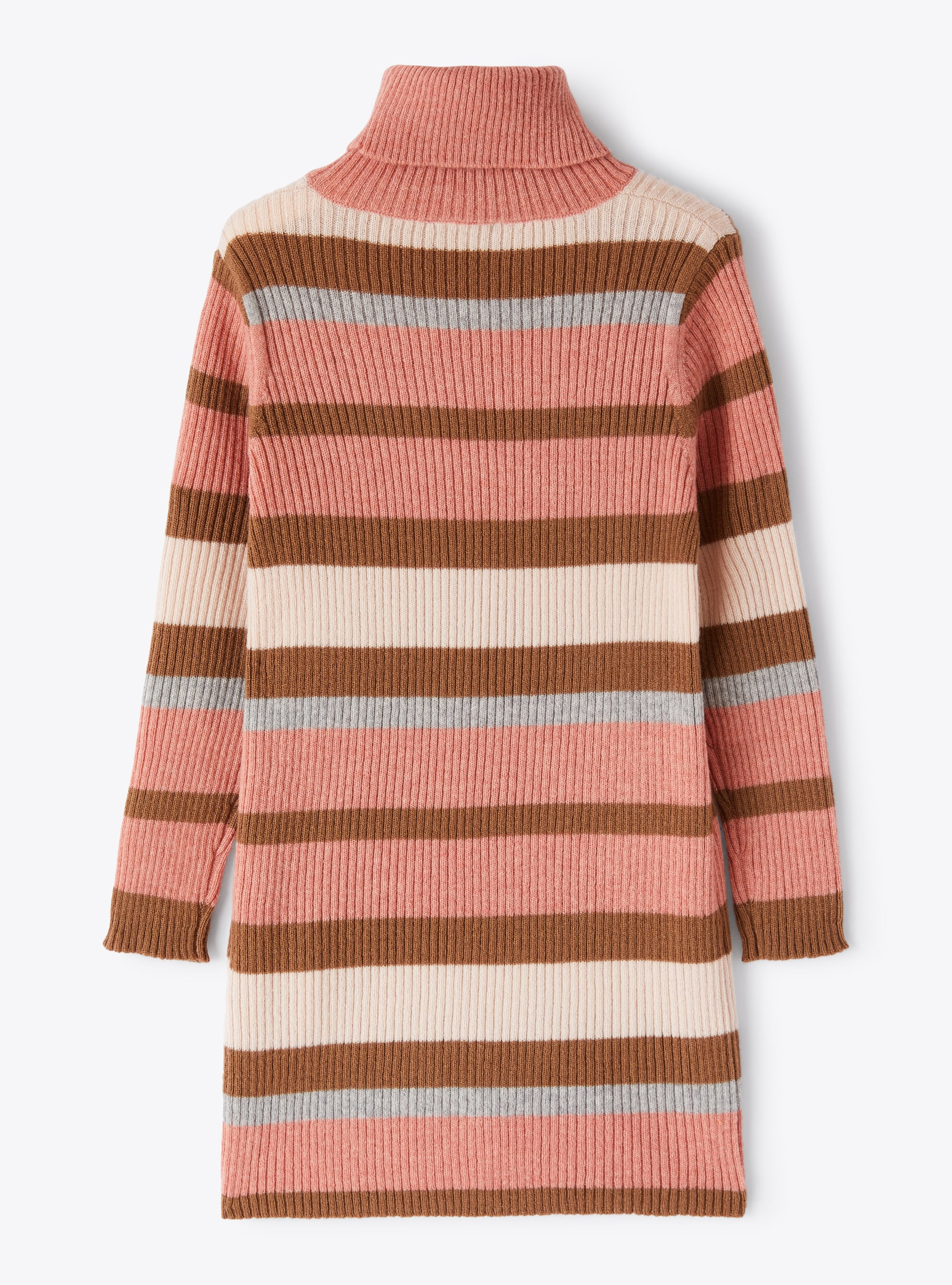 Multicolour stripe merino wool dress - Pink | Il Gufo