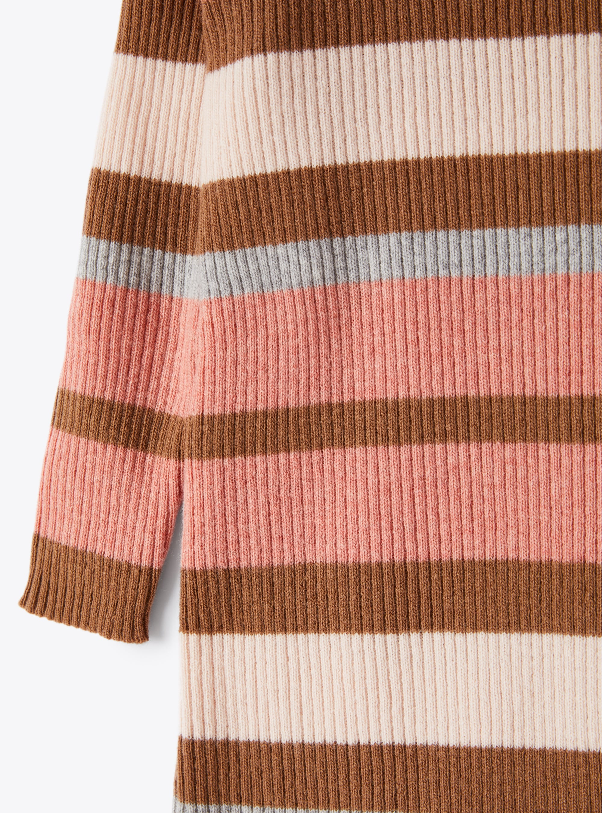 Multicolour stripe merino wool dress - Pink | Il Gufo