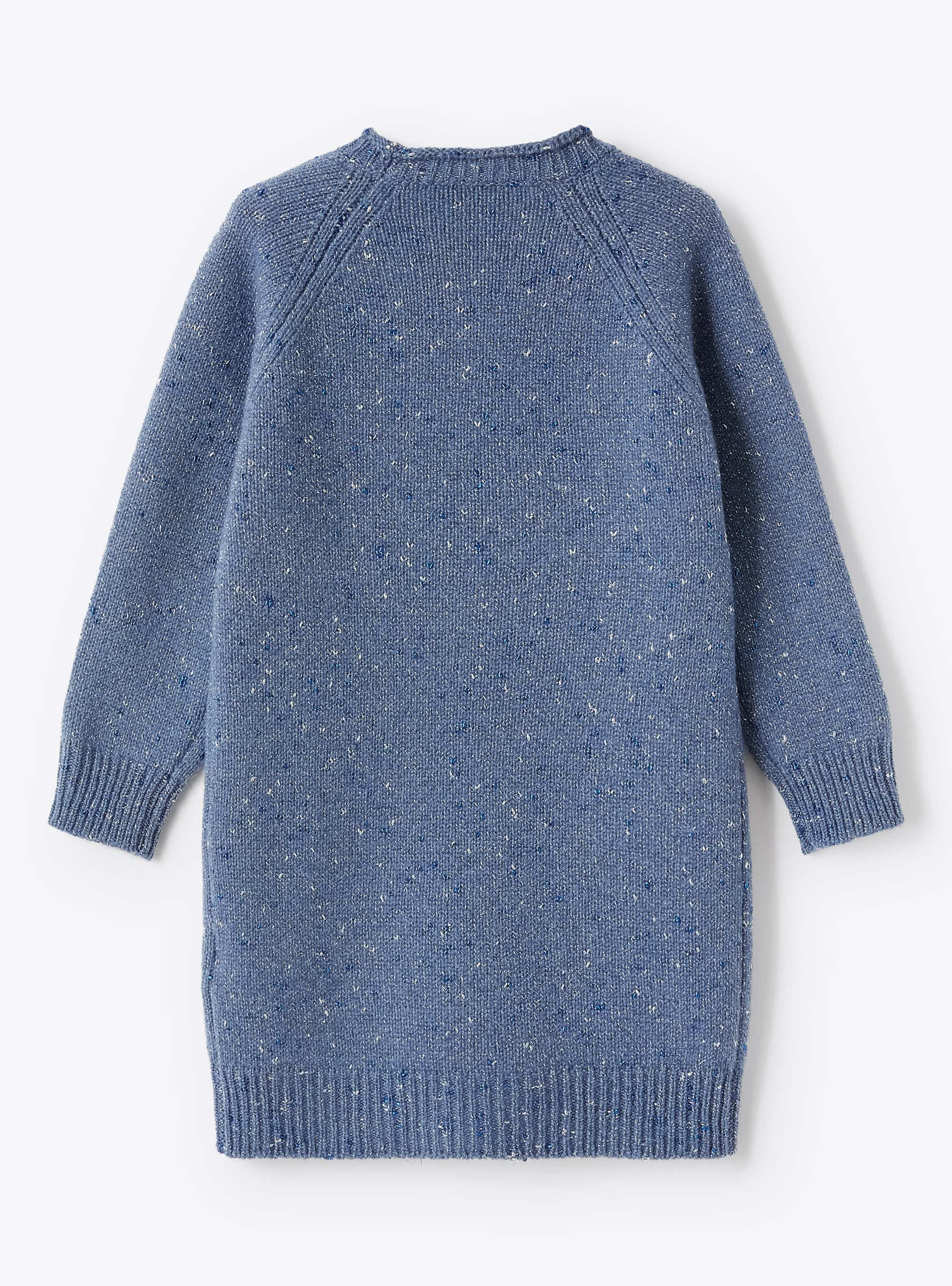 Wool dress with lurex details - Blue | Il Gufo