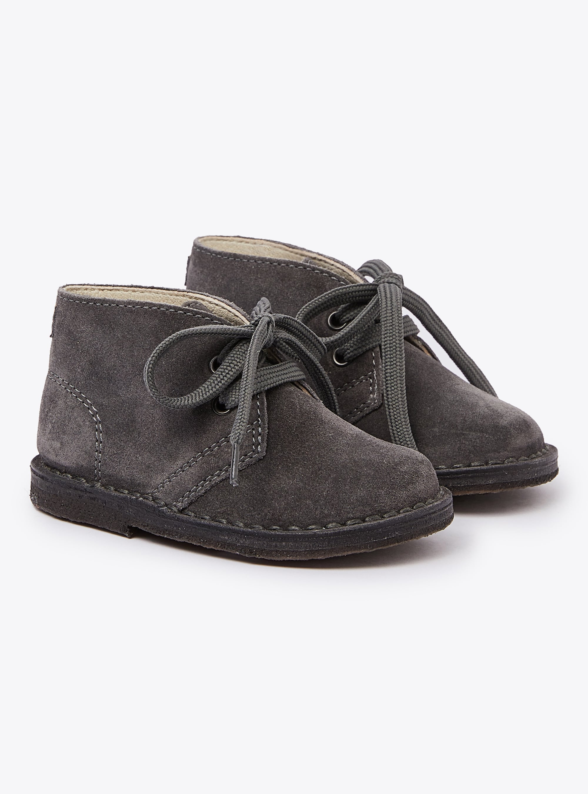 Charcoal grey suede baby shoes - Shoes - Il Gufo
