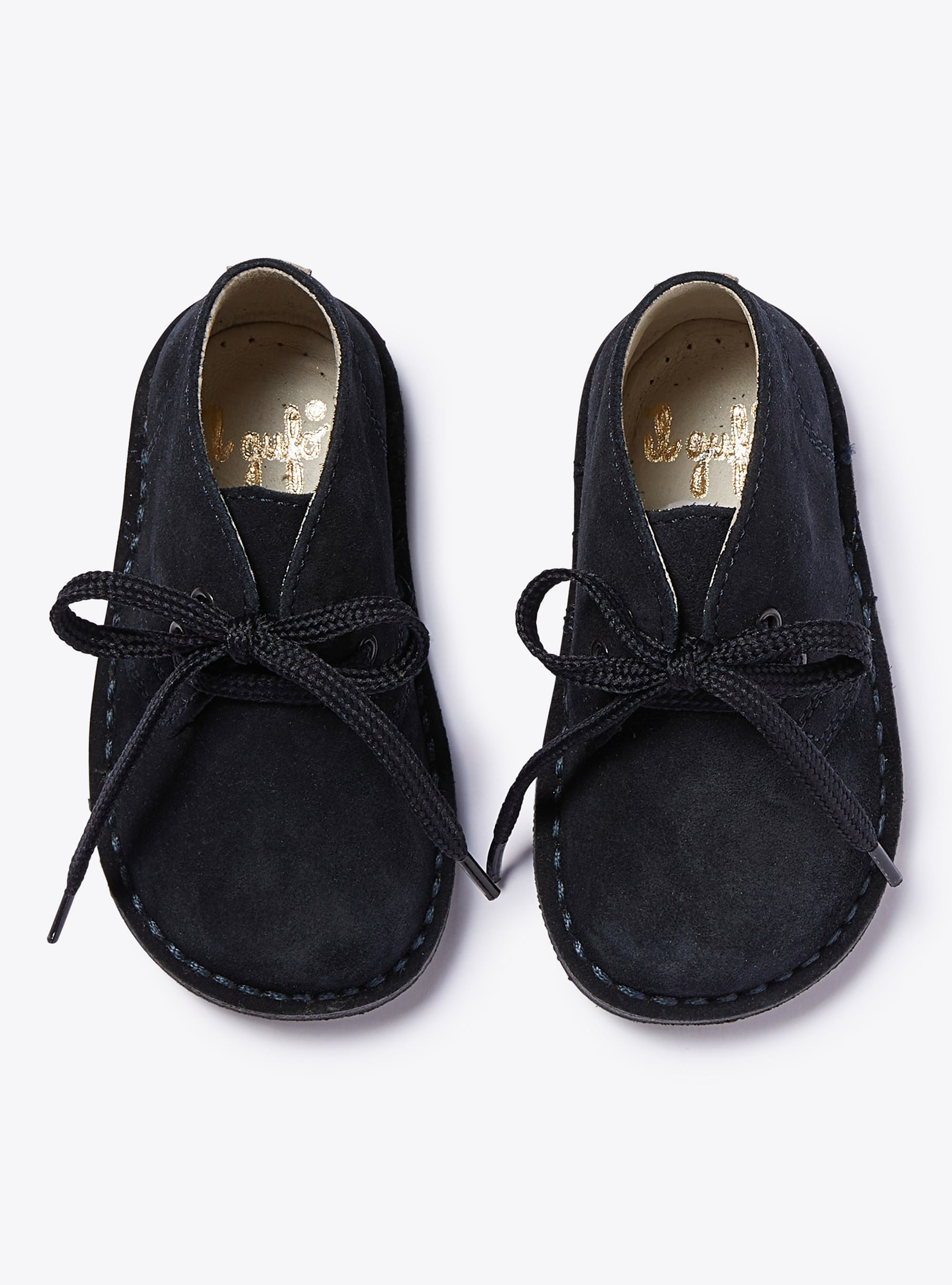 Navy suede baby shoes - Blue | Il Gufo