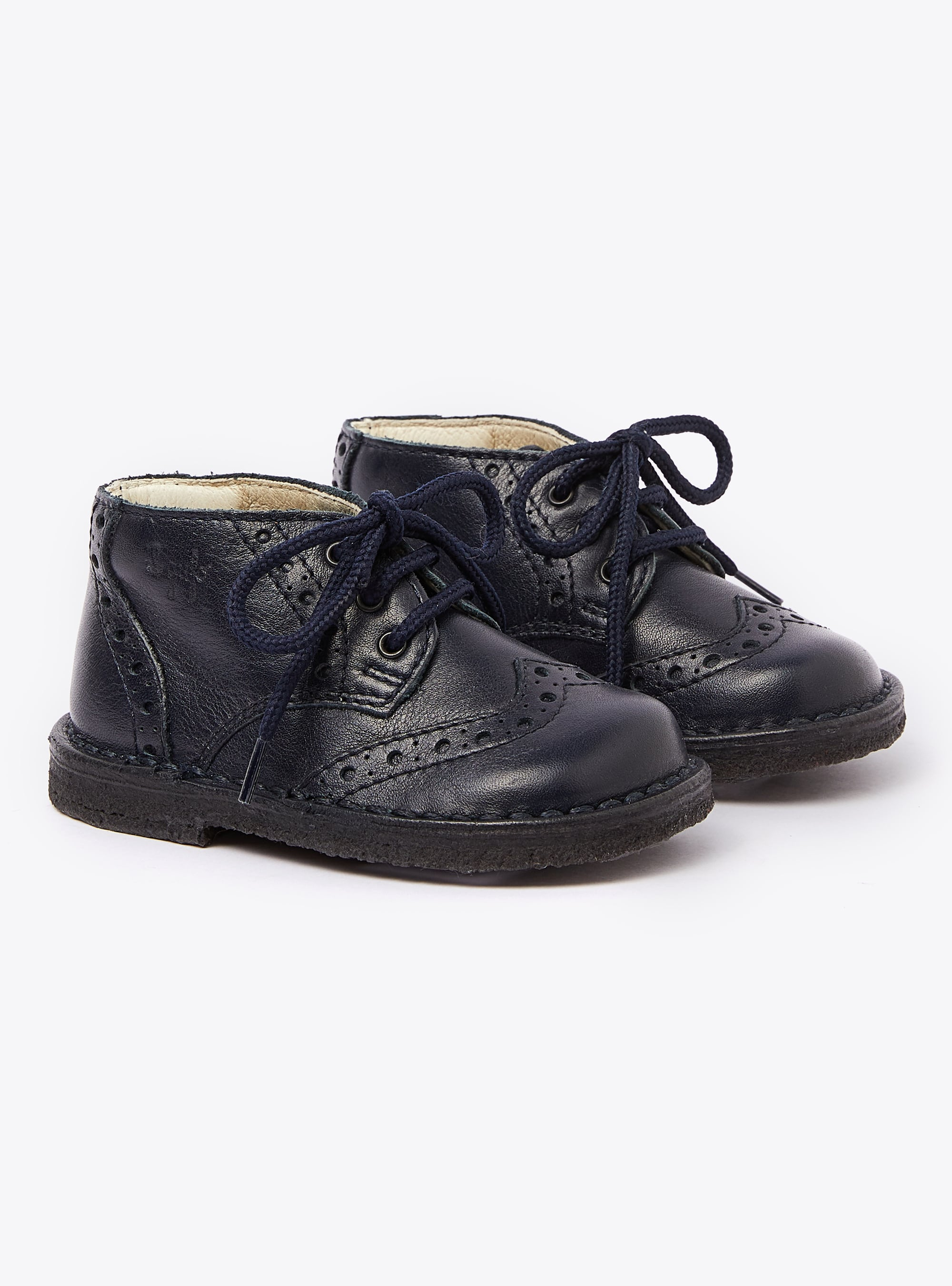 Schnürschuh aus dunkelblauem Leder - Schuhe - Il Gufo