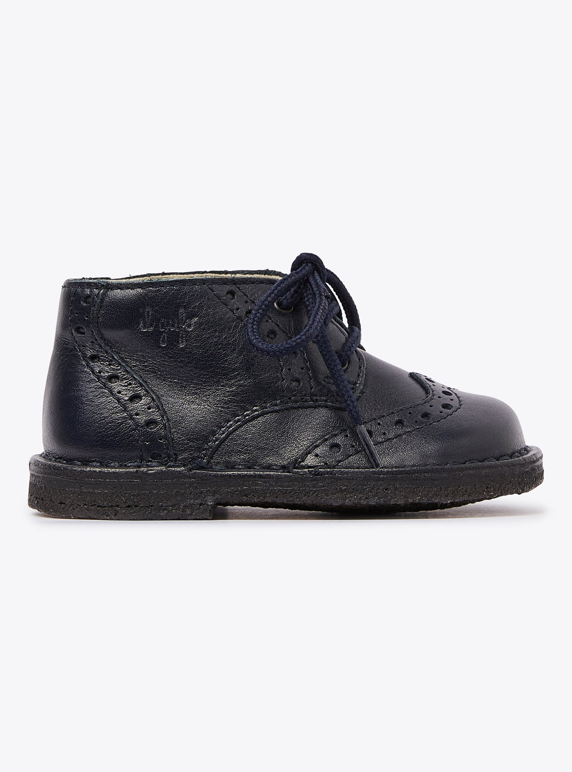 Navy leather lace-up shoes - Blue | Il Gufo