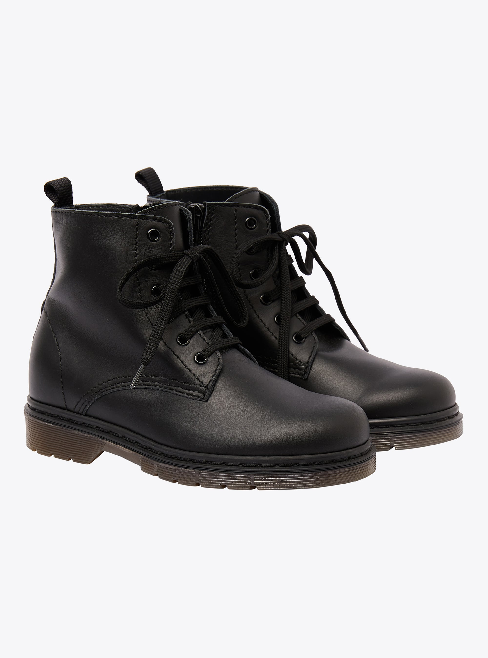 Black leather combat boots - Black | Il Gufo