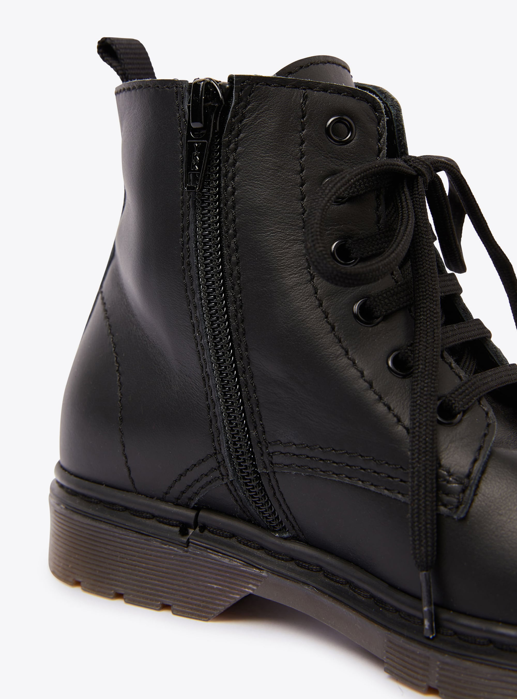 Black leather combat boots - Black | Il Gufo