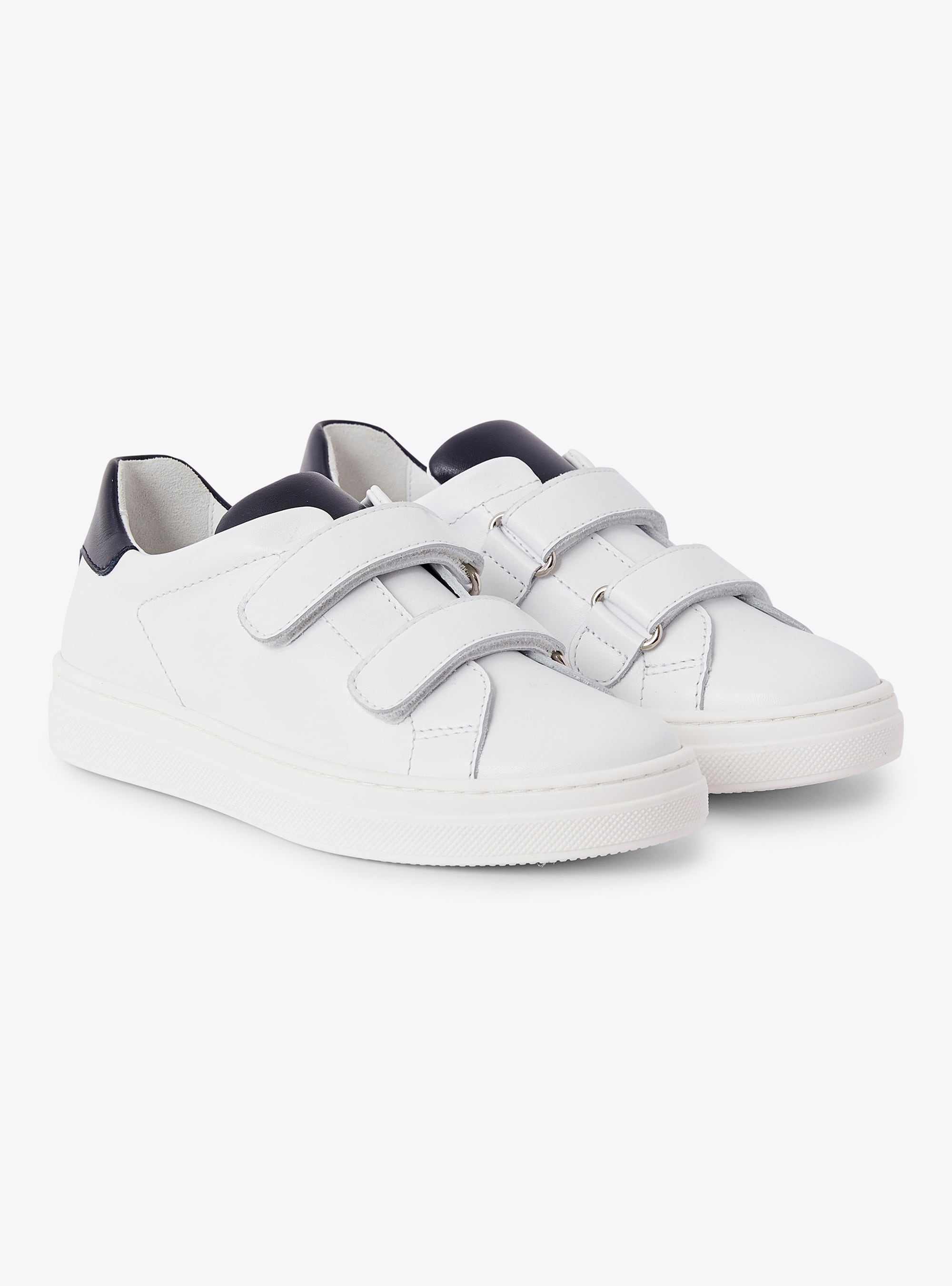 White leather sneakers with riptape straps - Shoes - Il Gufo