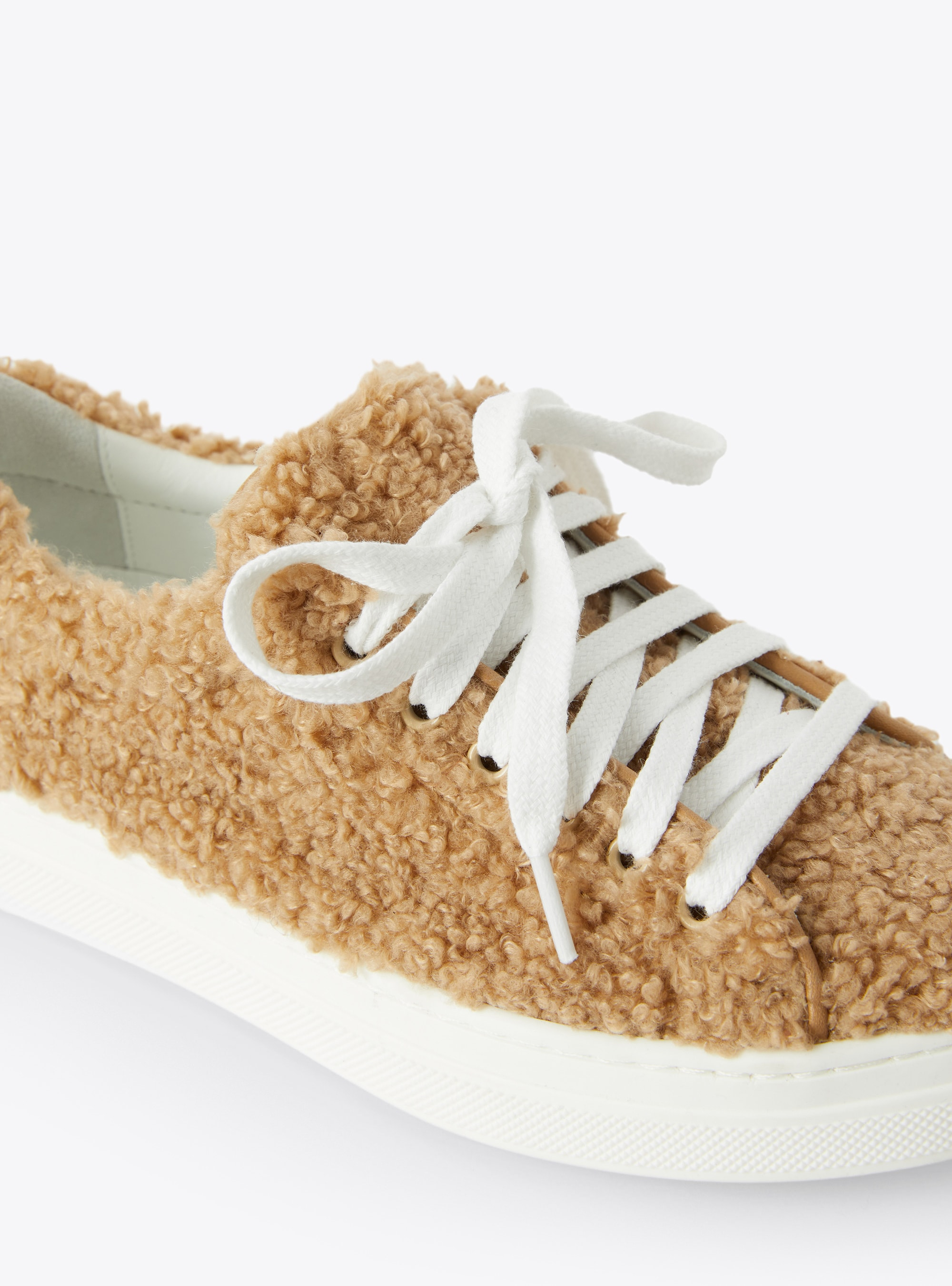 Sneakers en peluche avec lacets - Marrone | Il Gufo