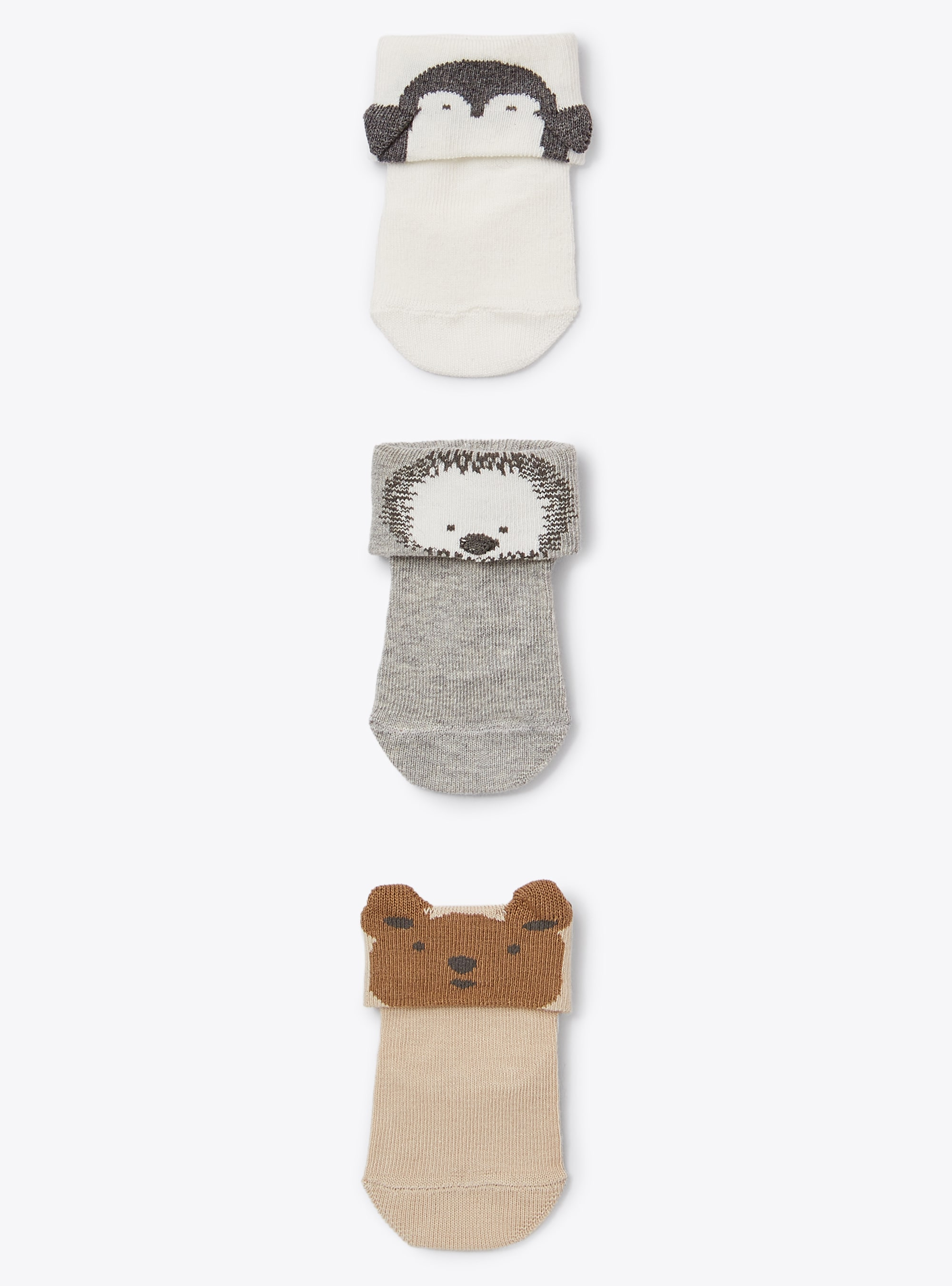 Animal socks three-pack set - White | Il Gufo