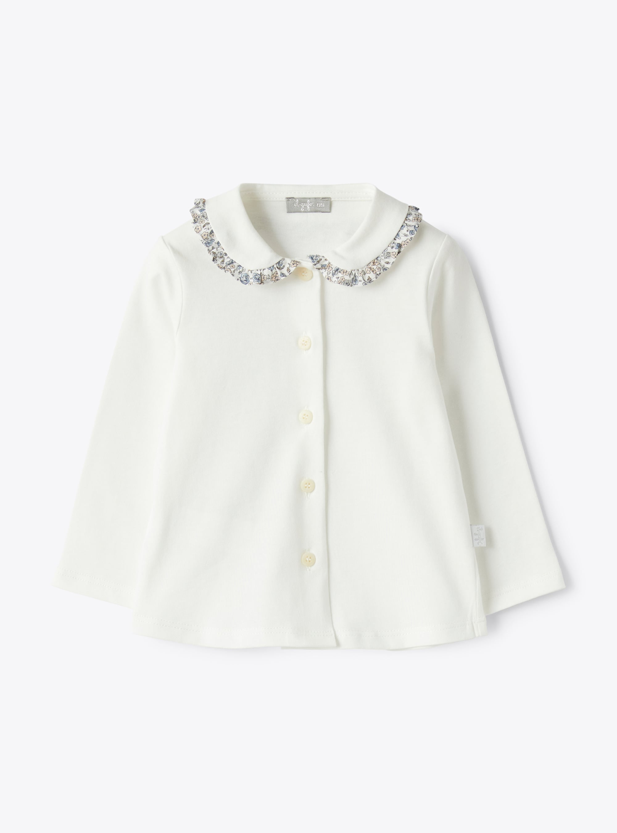 Camicia in cotone con colletto fantasia - Bianco | Il Gufo