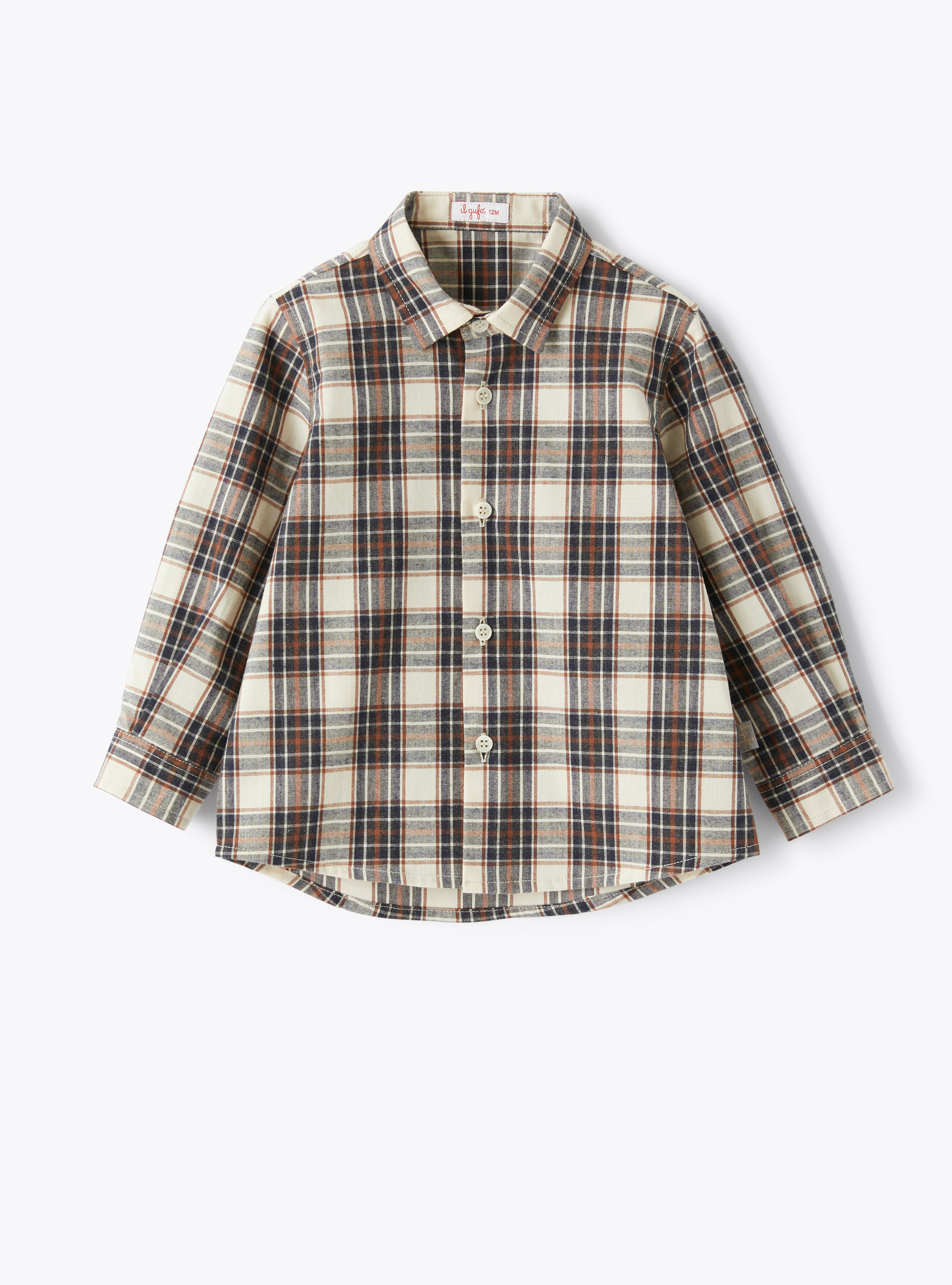Baby boy’s shirt with check pattern - Shirts - Il Gufo