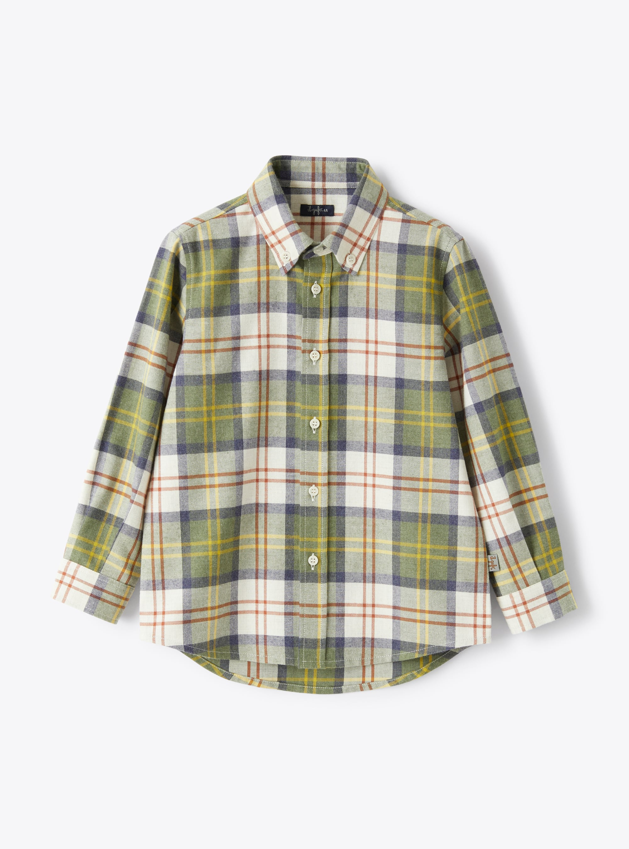 Cotton shirt in a green check pattern - Shirts - Il Gufo