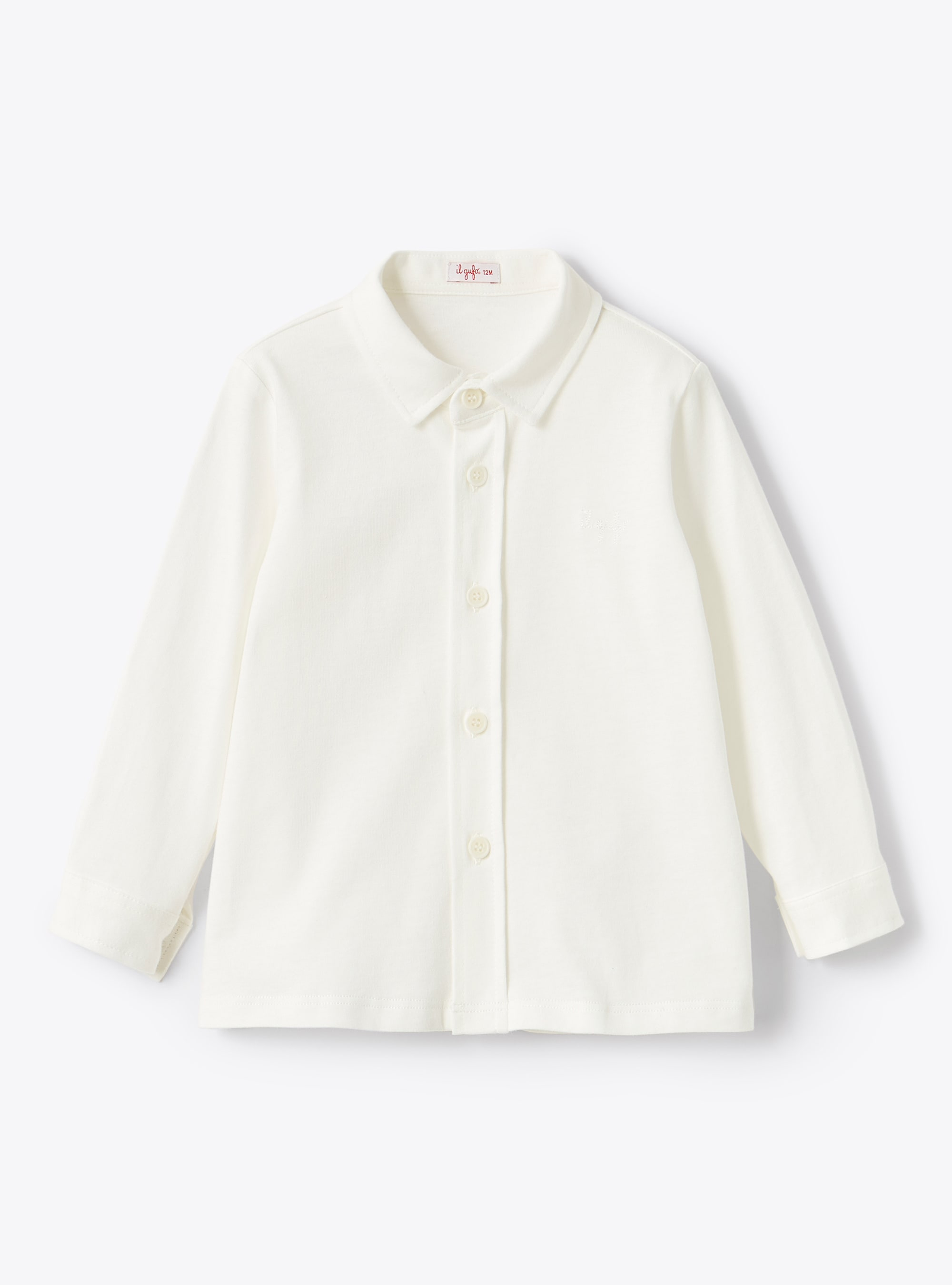 White cotton jersey shirt - White | Il Gufo