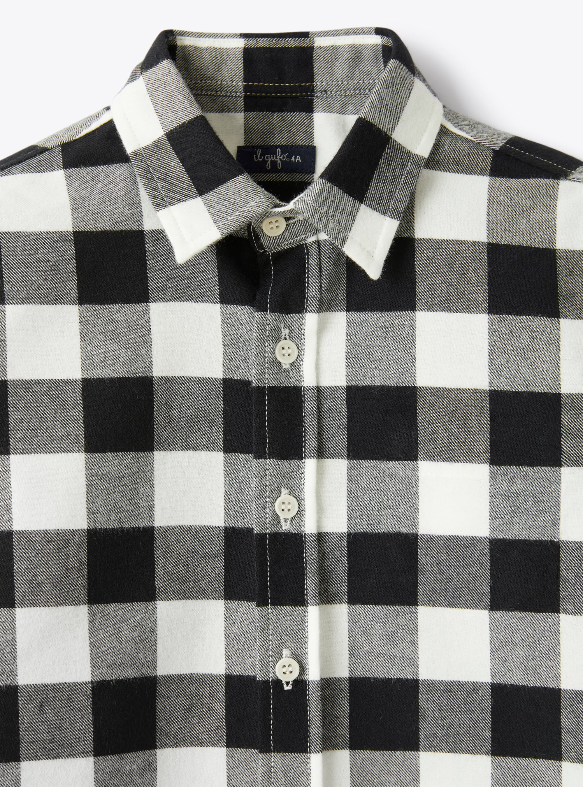 Checked-flannel shirt - Black | Il Gufo