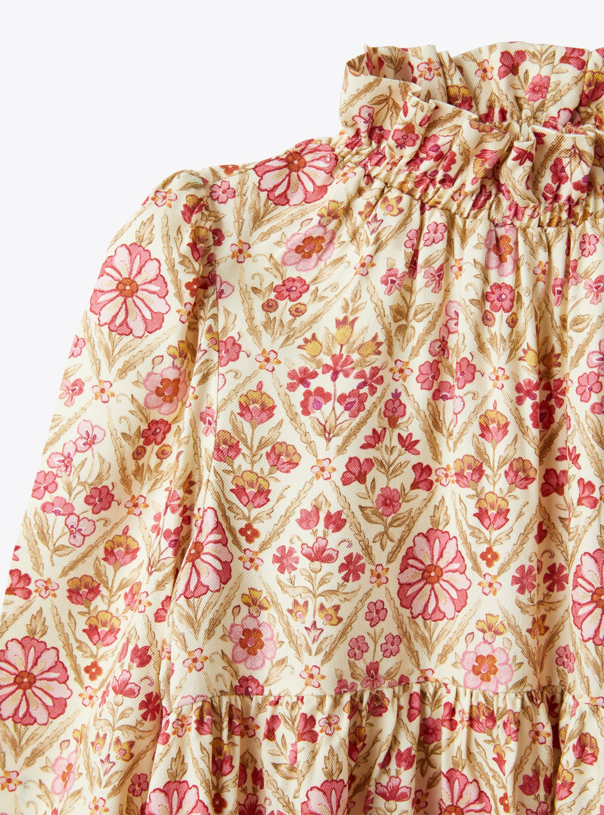 Shirt in floral-printed viscose - Yellow | Il Gufo