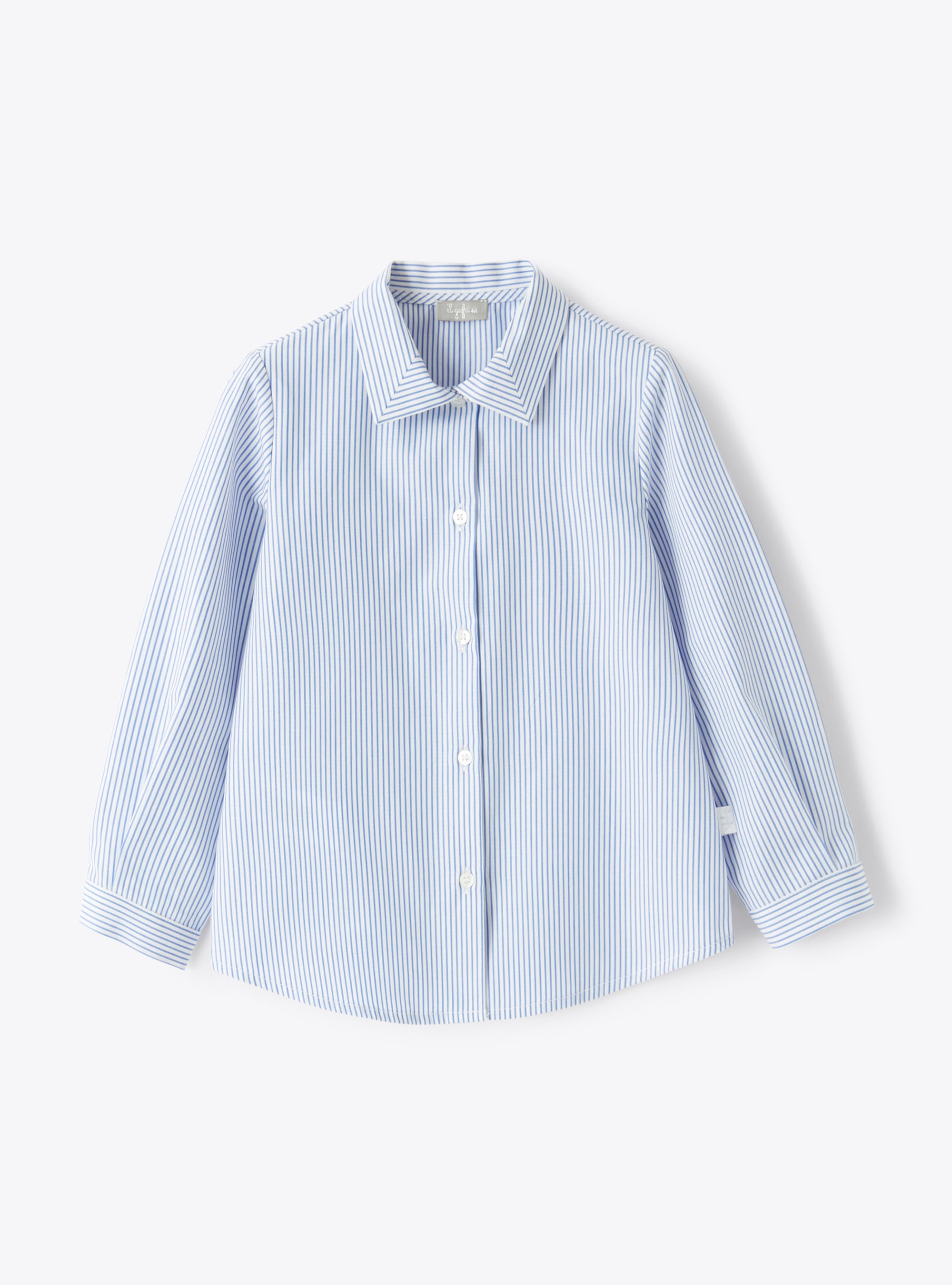 Cornflower-blue shirt with a fine stripe pattern - Shirts - Il Gufo