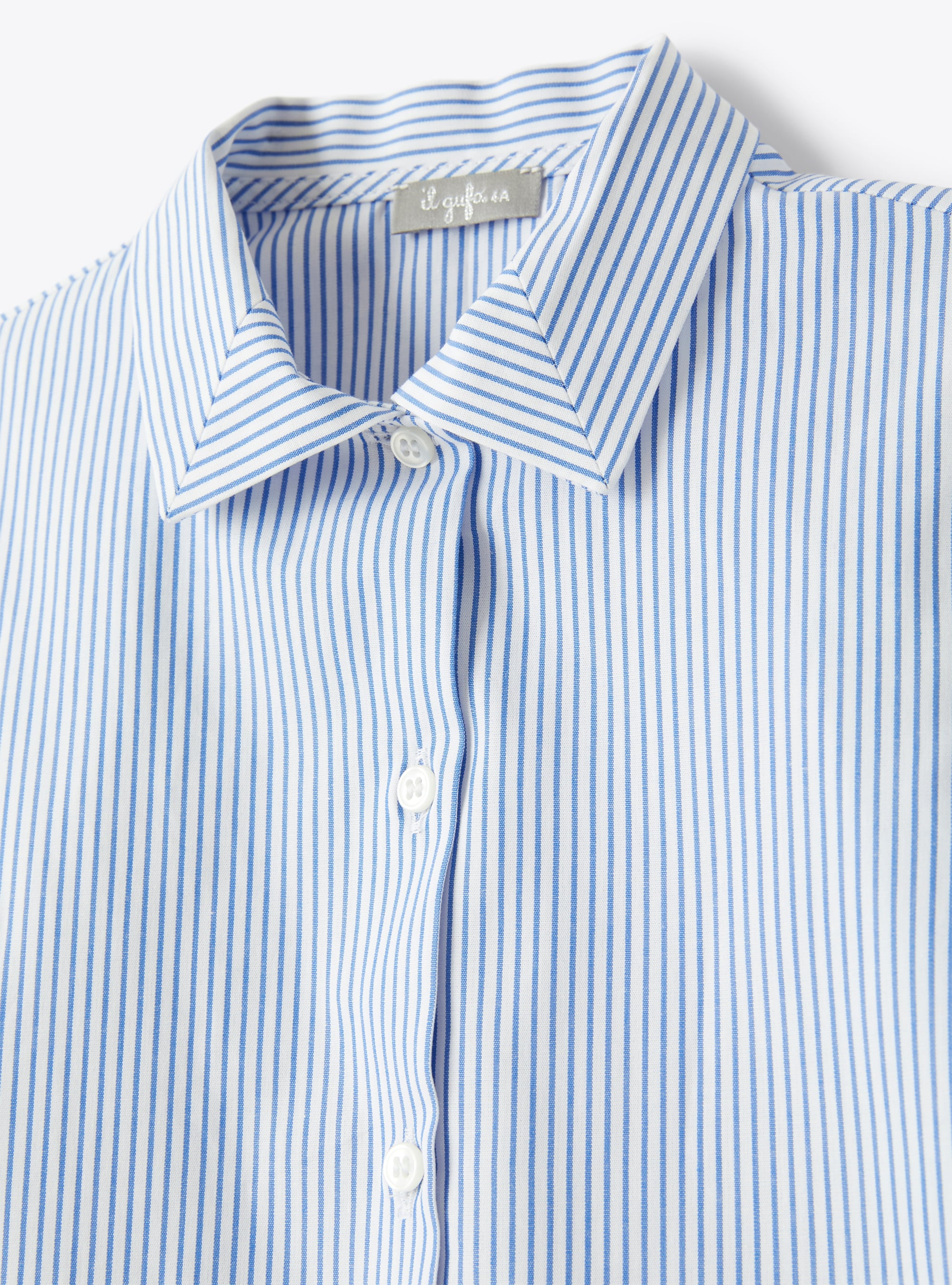Camicia in bastoncino bluette - Azzurro | Il Gufo