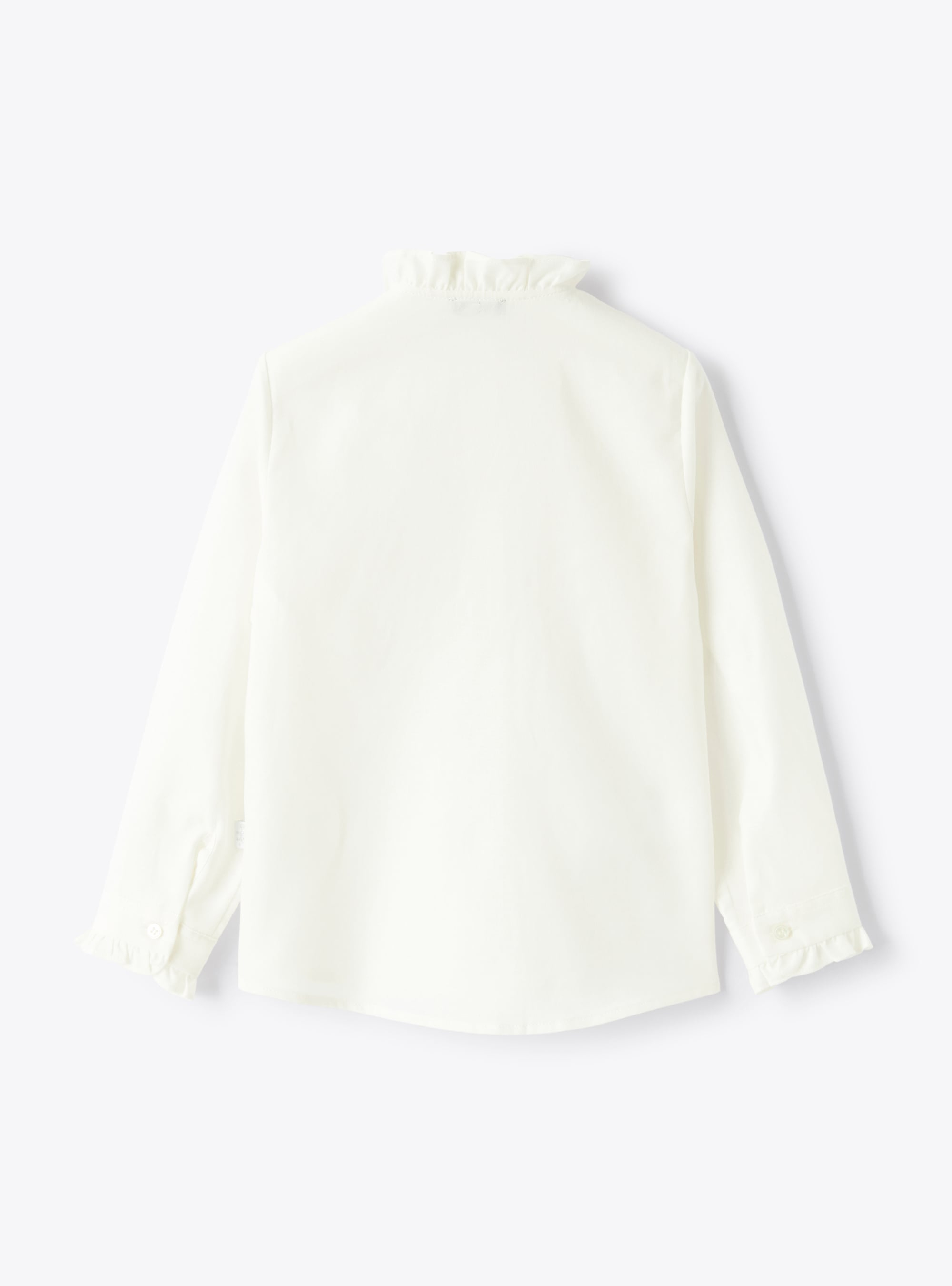 Cotton shirt with decorative bodice front - White | Il Gufo