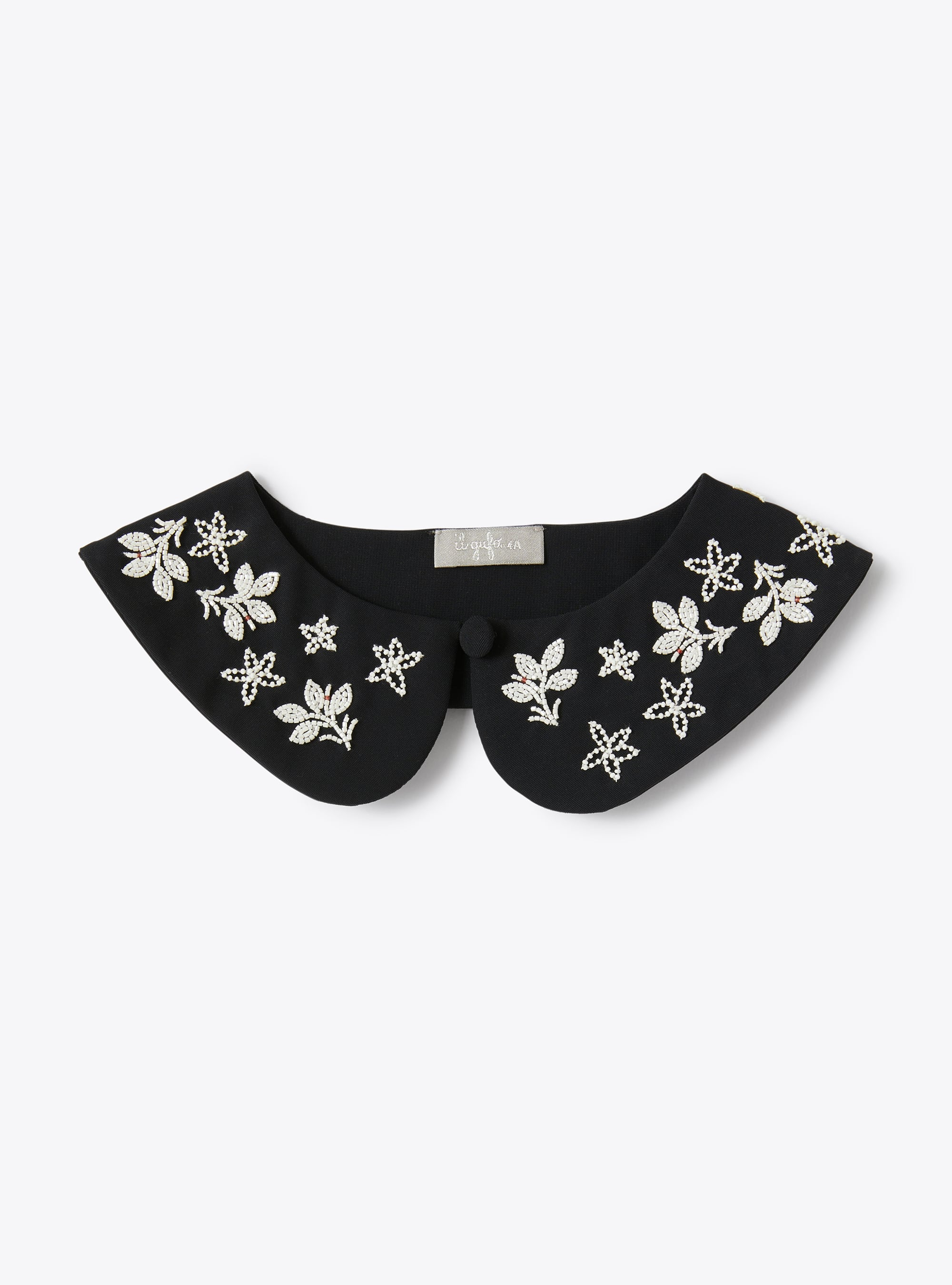 Embroidered collar in Sensitive Fabric - Black | Il Gufo