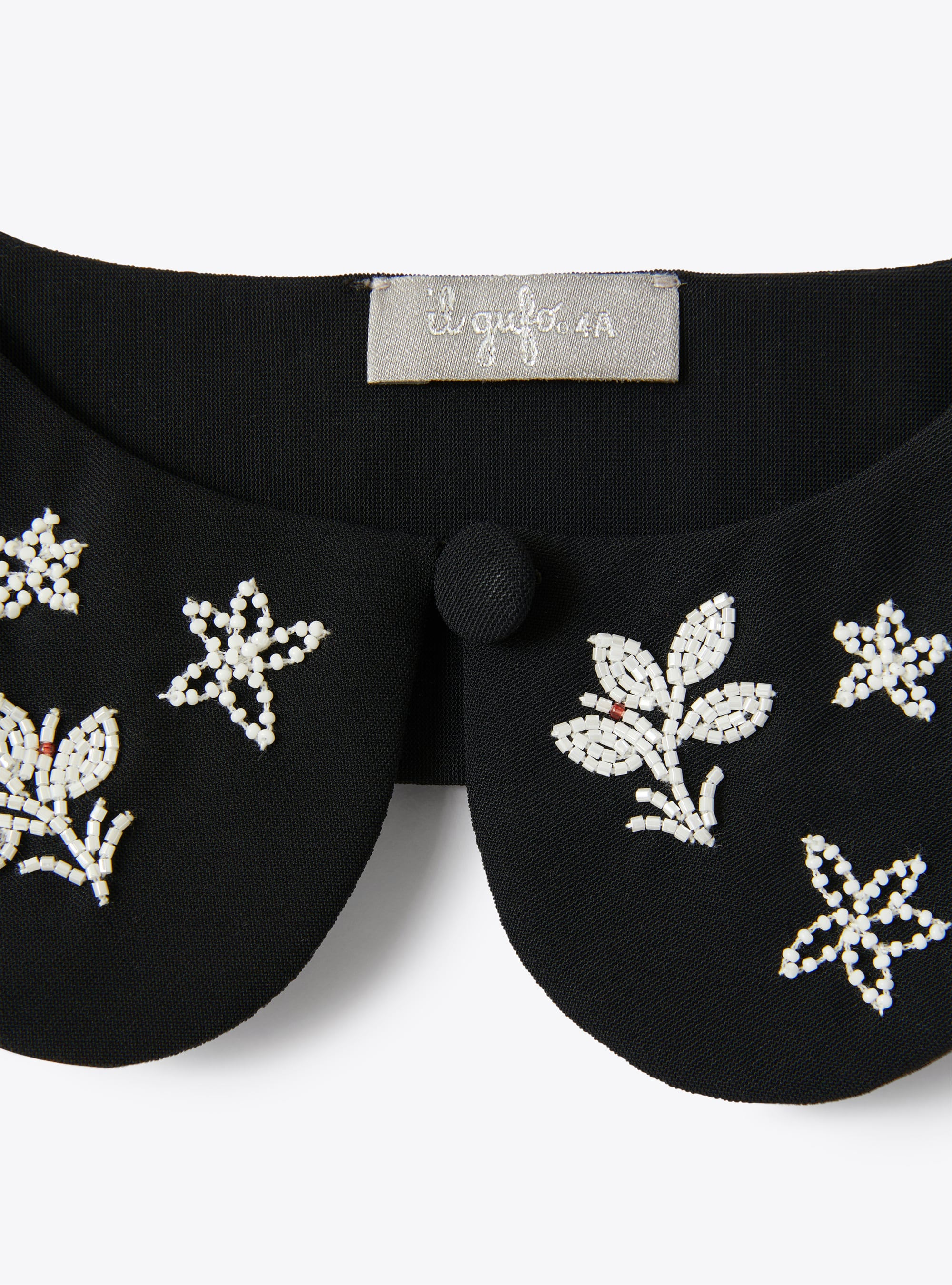 Embroidered collar in Sensitive Fabric - Black | Il Gufo