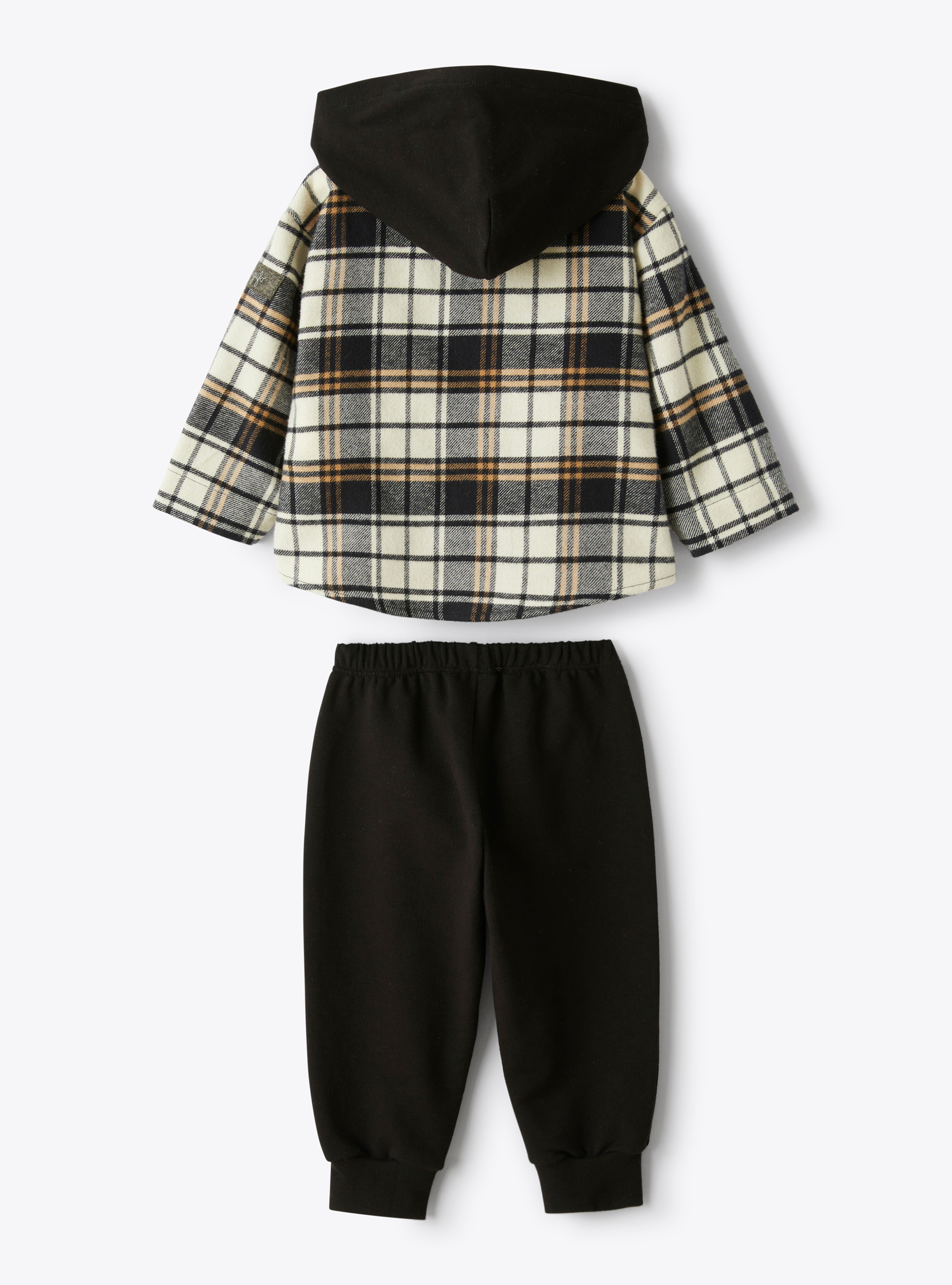 Two-piece set with checked shirt - Black | Il Gufo