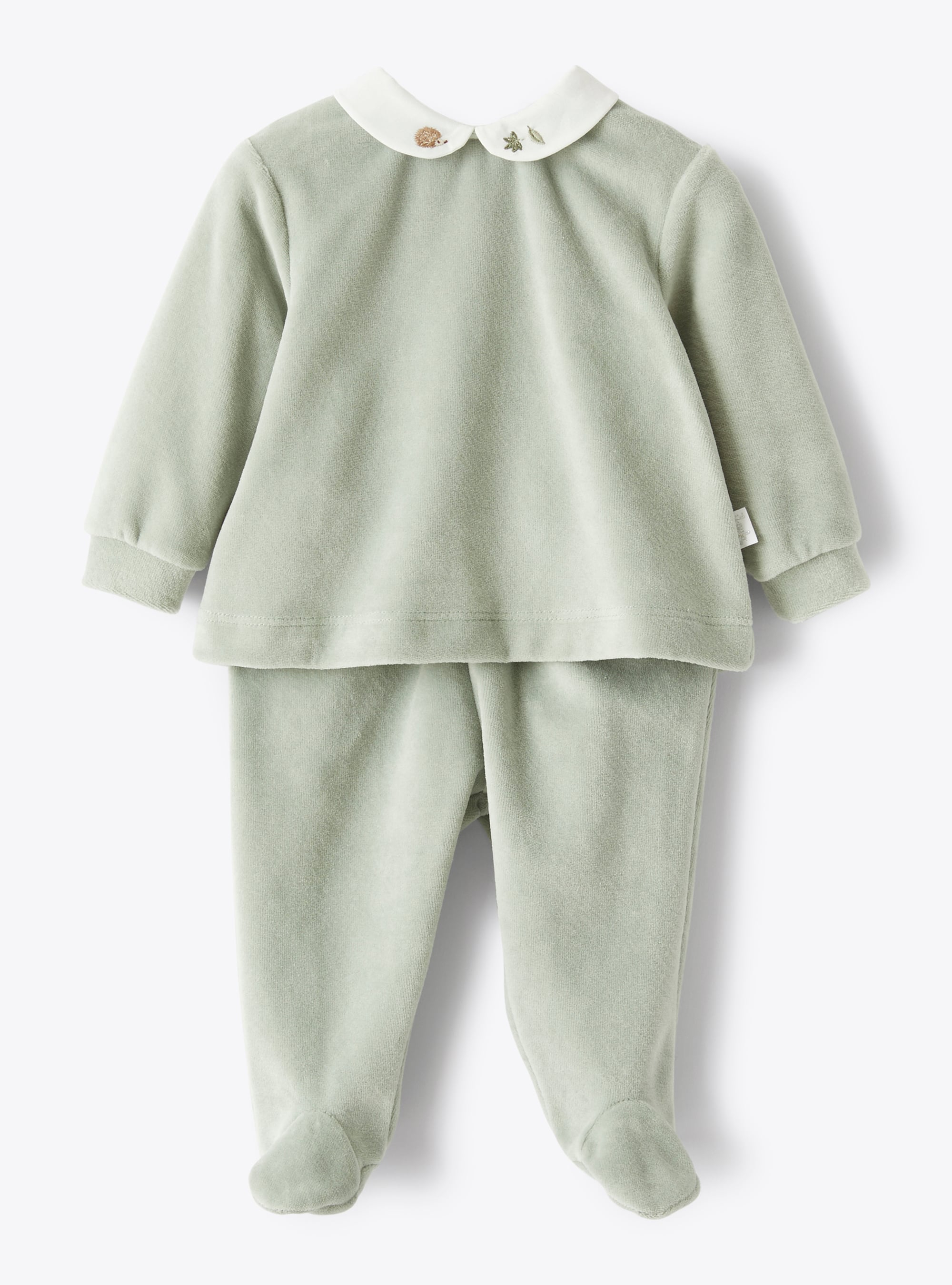 Two-piece babysuit in green chenille - Two-piece sets - Il Gufo