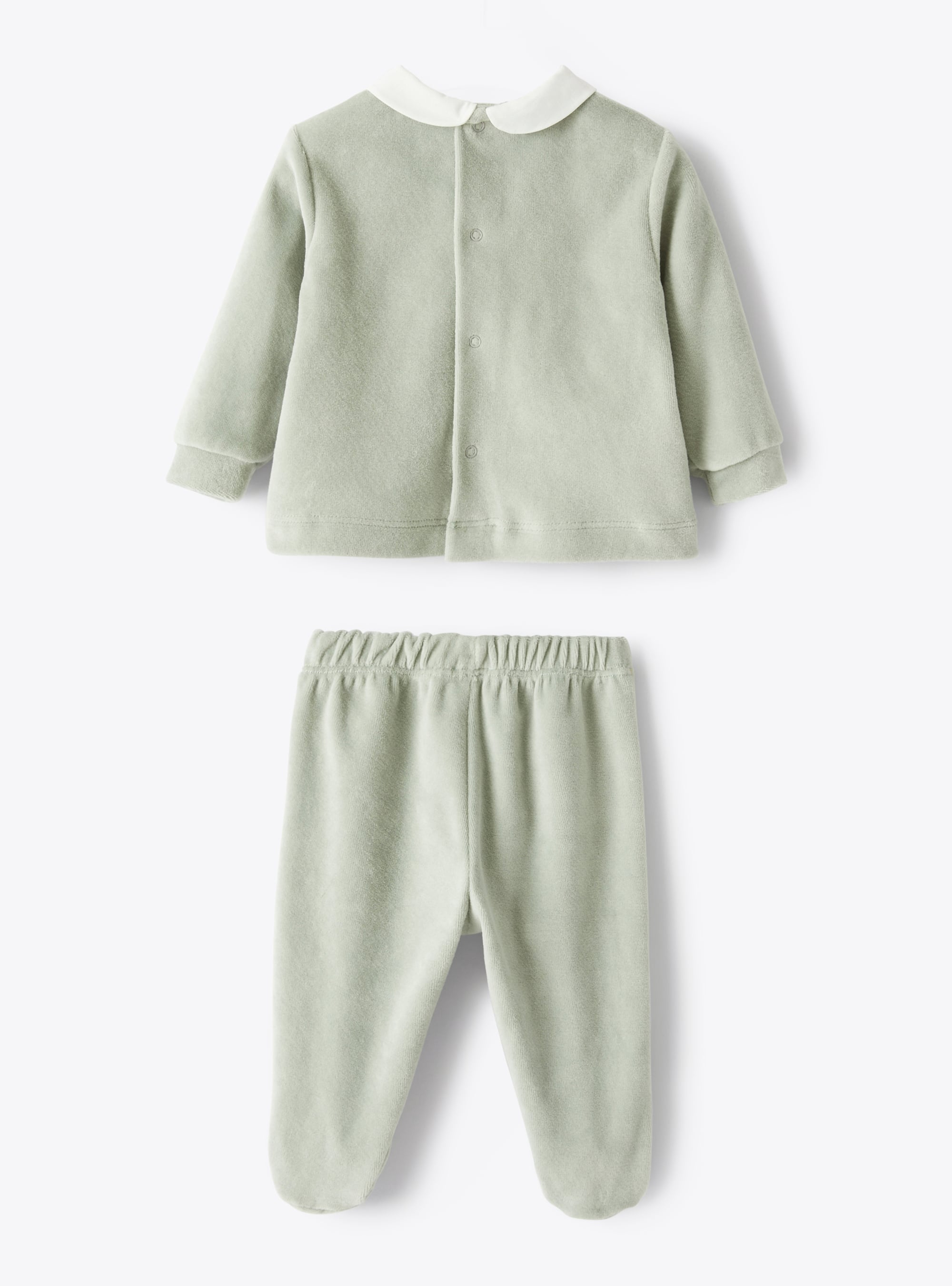 Two-piece babysuit in green chenille - Green | Il Gufo