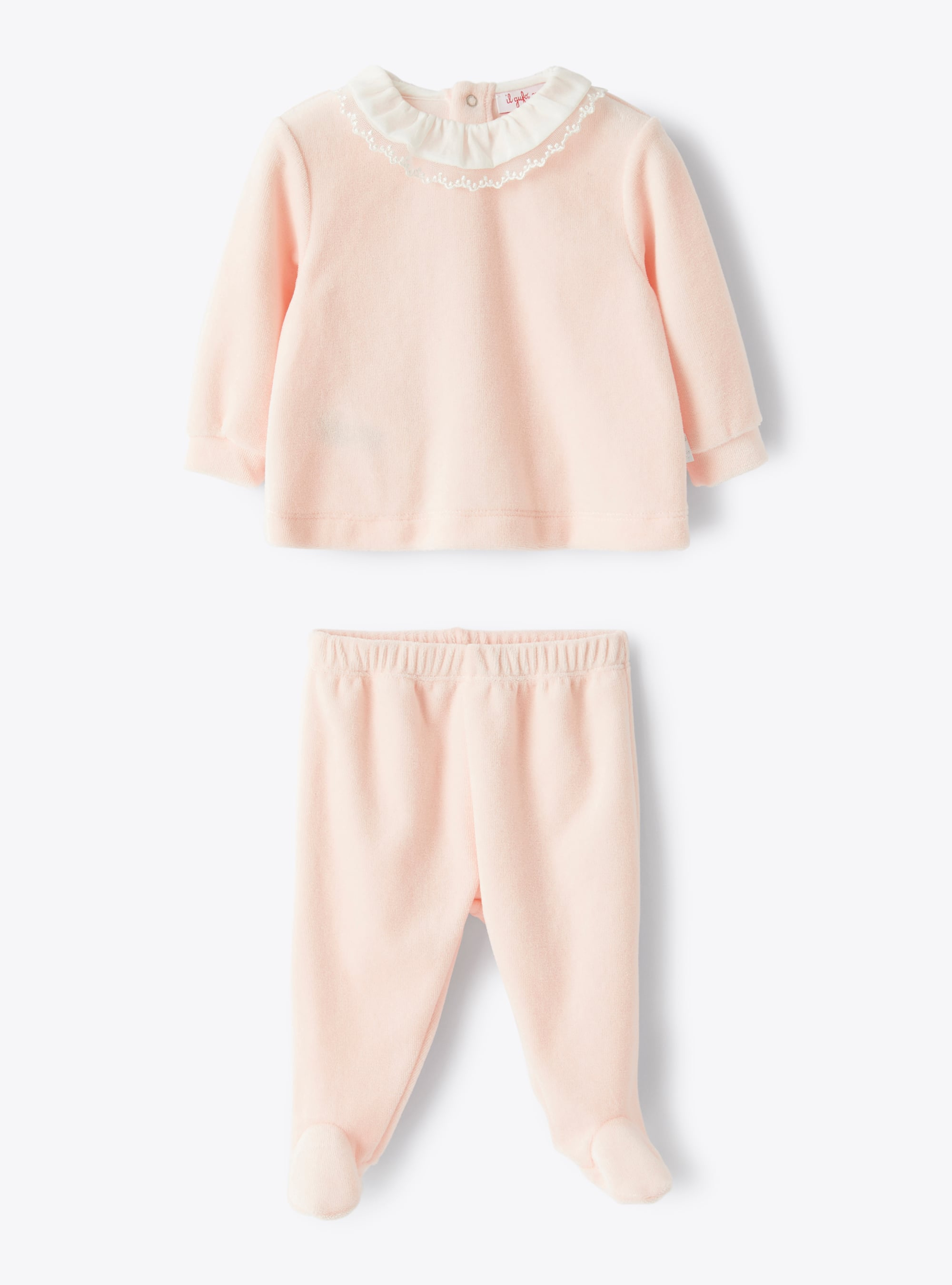 Two-piece babysuit in pink chenille - Pink | Il Gufo