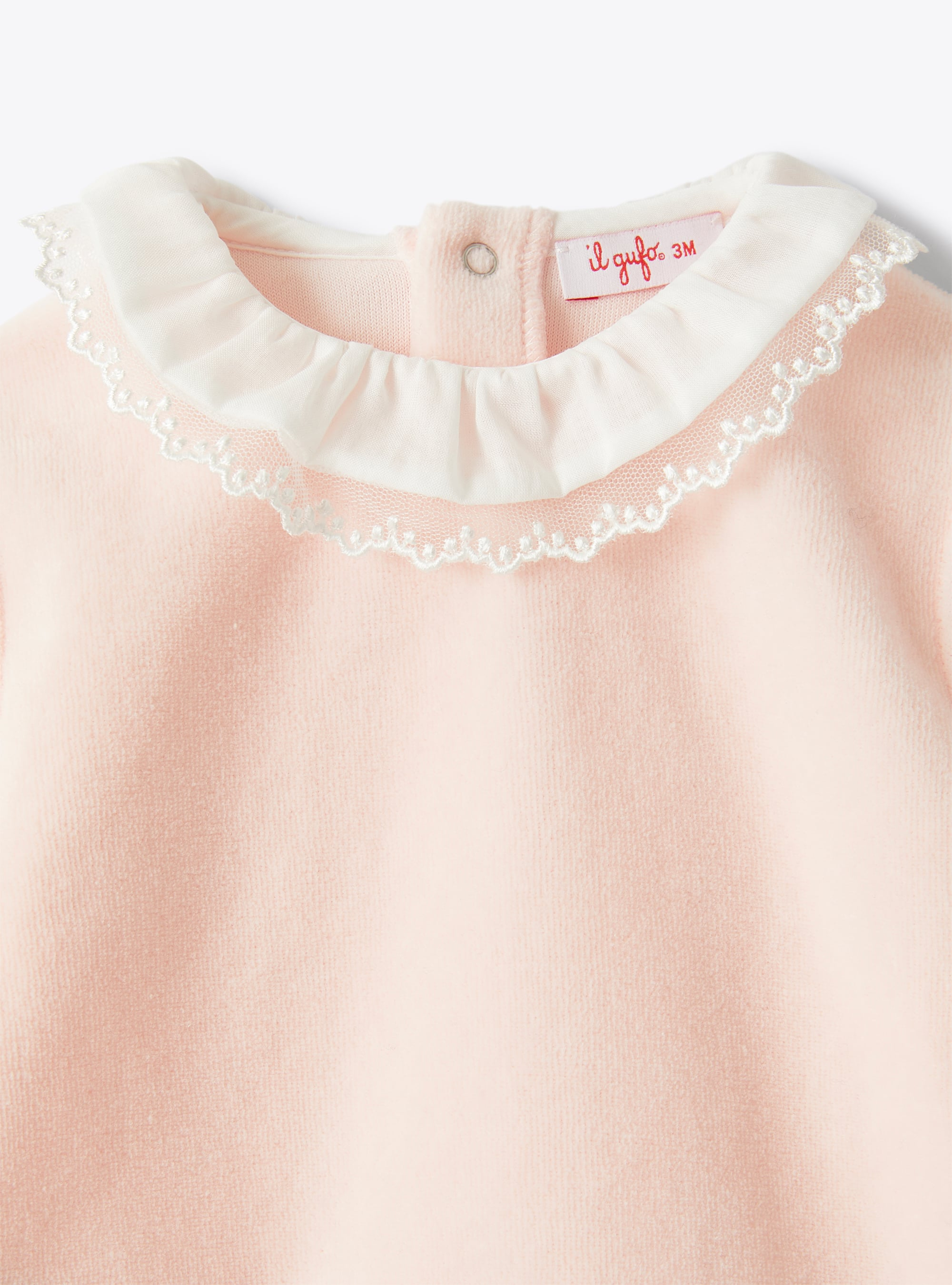 Two-piece babysuit in pink chenille - Pink | Il Gufo