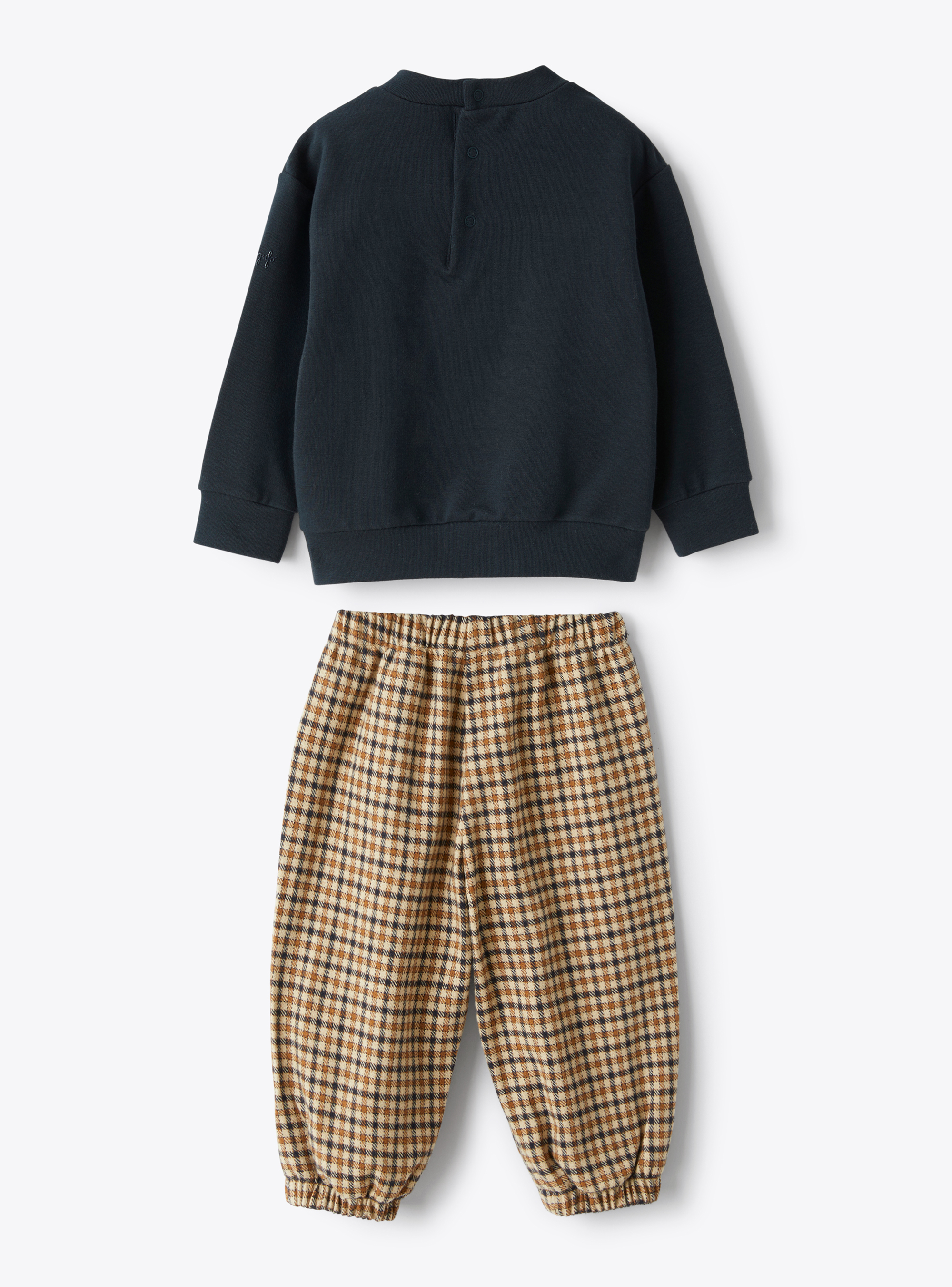 Suit with trousers in a check pattern - Blue | Il Gufo