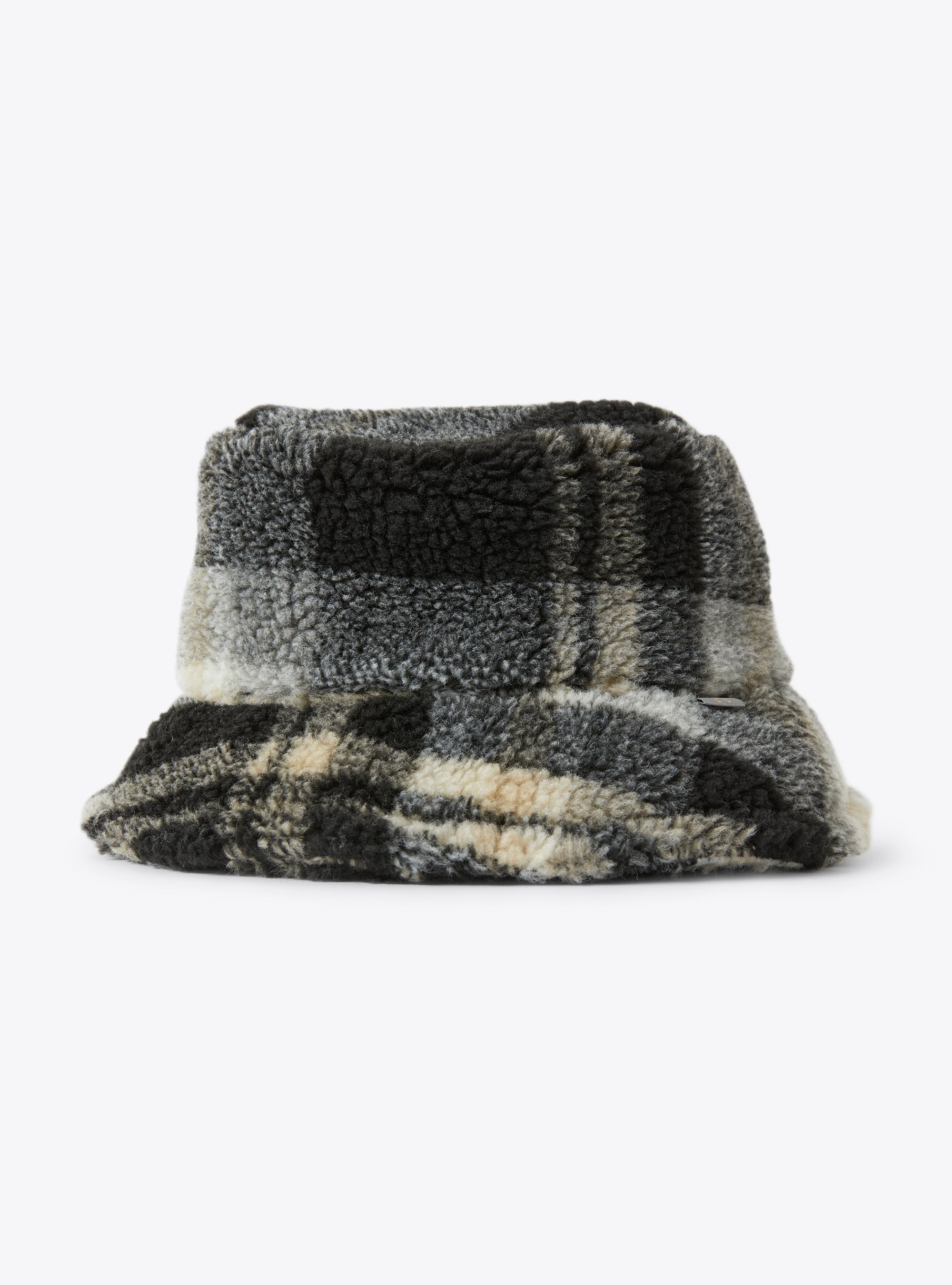 Hat in check-patterned faux shearling - Accessories - Il Gufo