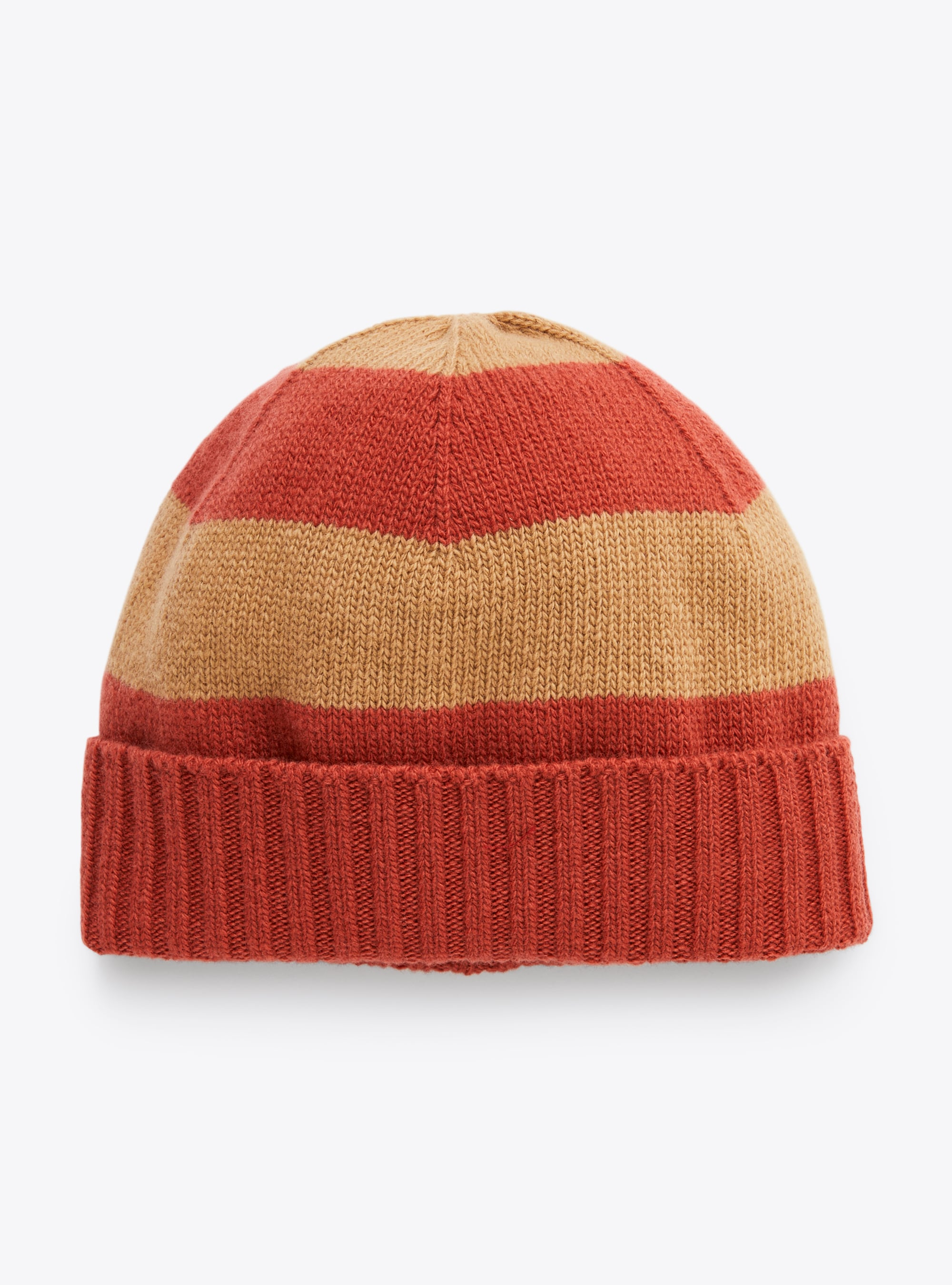Tricot-knit hat in beige and brown stripes - Accessories - Il Gufo