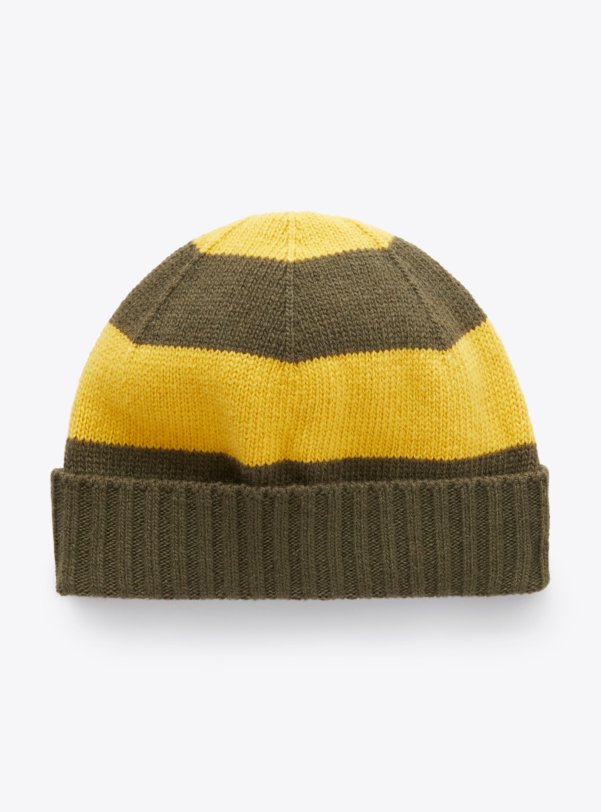 Tricot-knit hat in green and yellow stripes - Accessories - Il Gufo