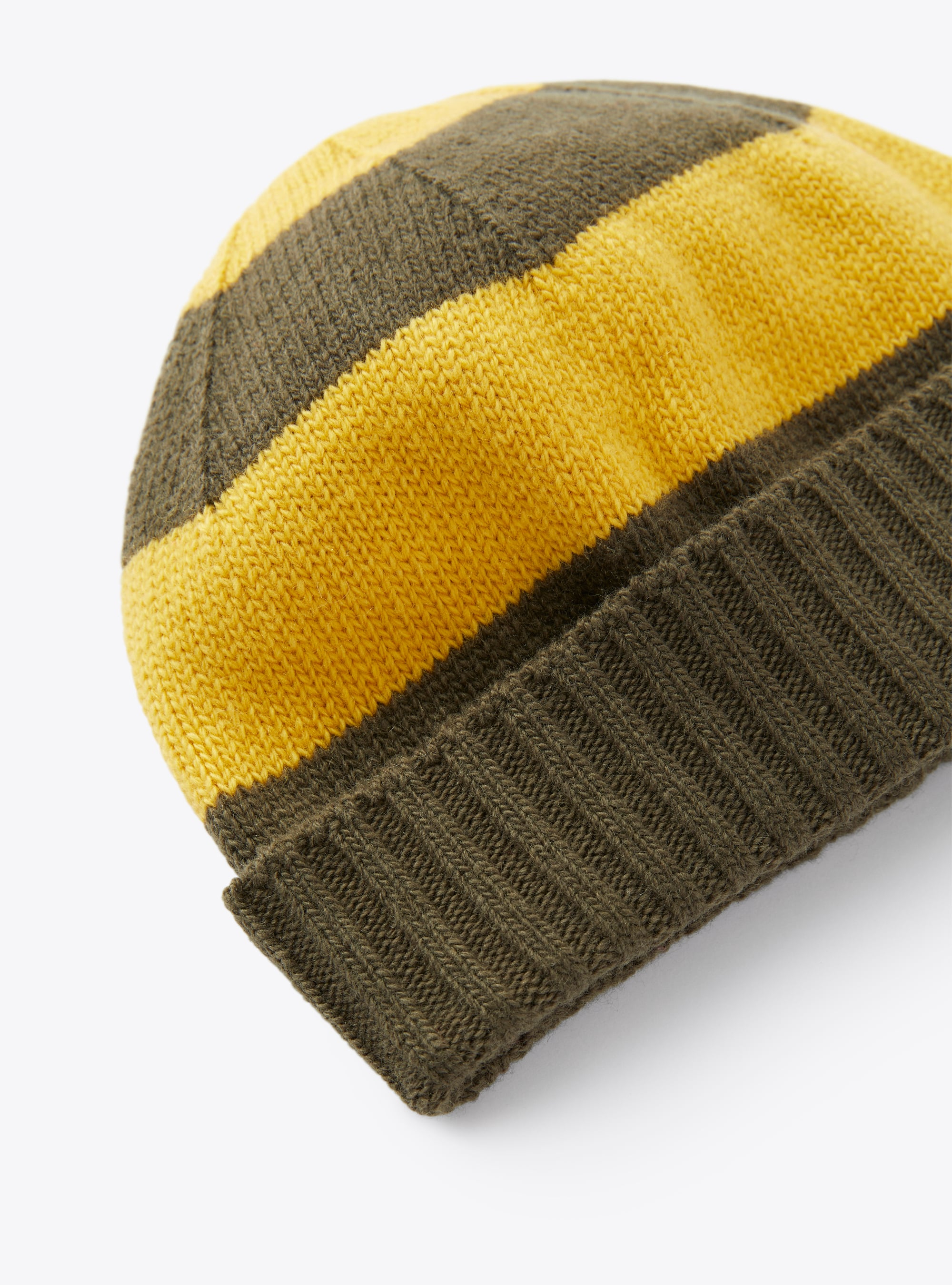 Tricot-knit hat in green and yellow stripes - Green | Il Gufo