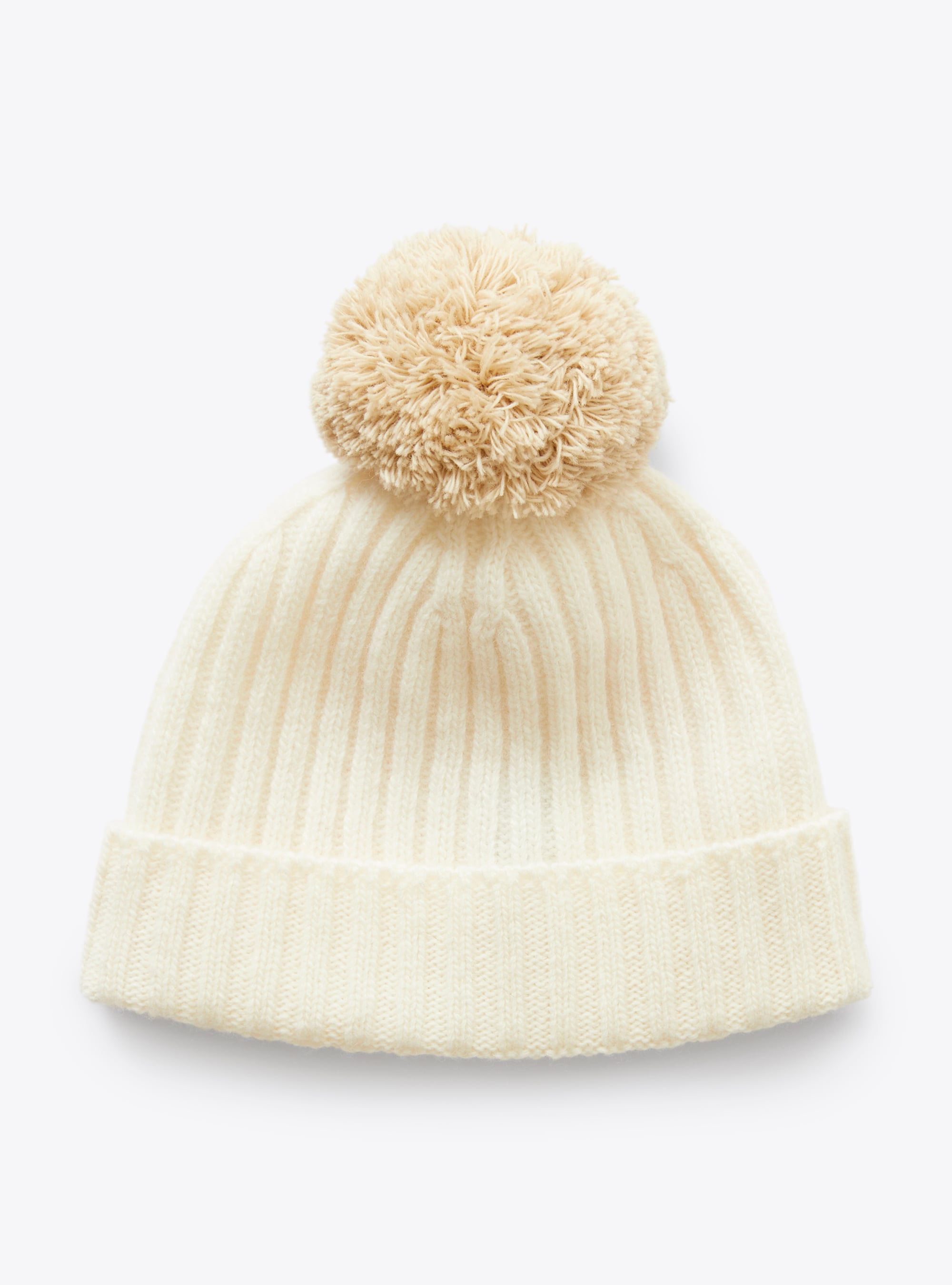 Woollen tricot-knit hat with pompom embellishment - White | Il Gufo