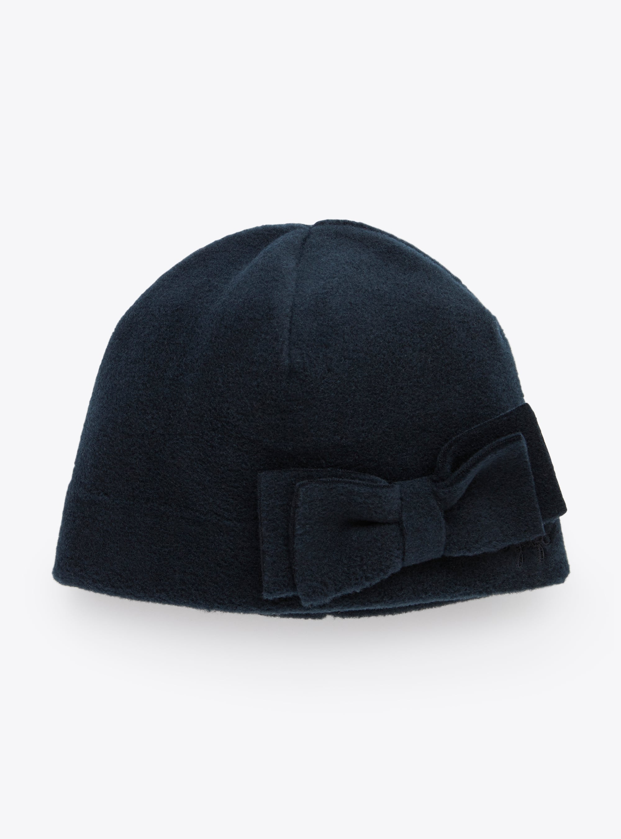 Blue fleece hat with bow detail - Accessories - Il Gufo