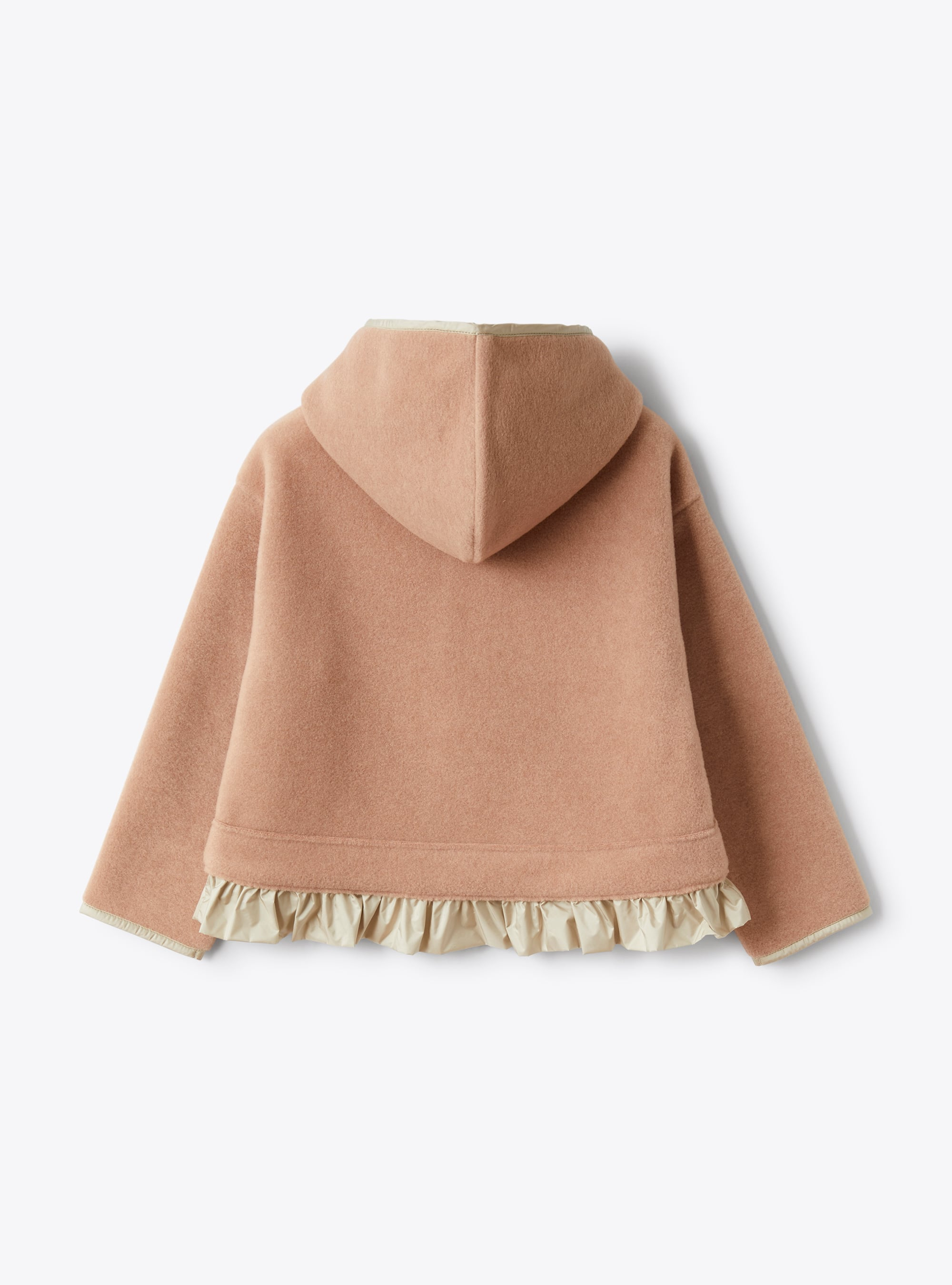 Fleece jacket with nylon flounce - Pink | Il Gufo