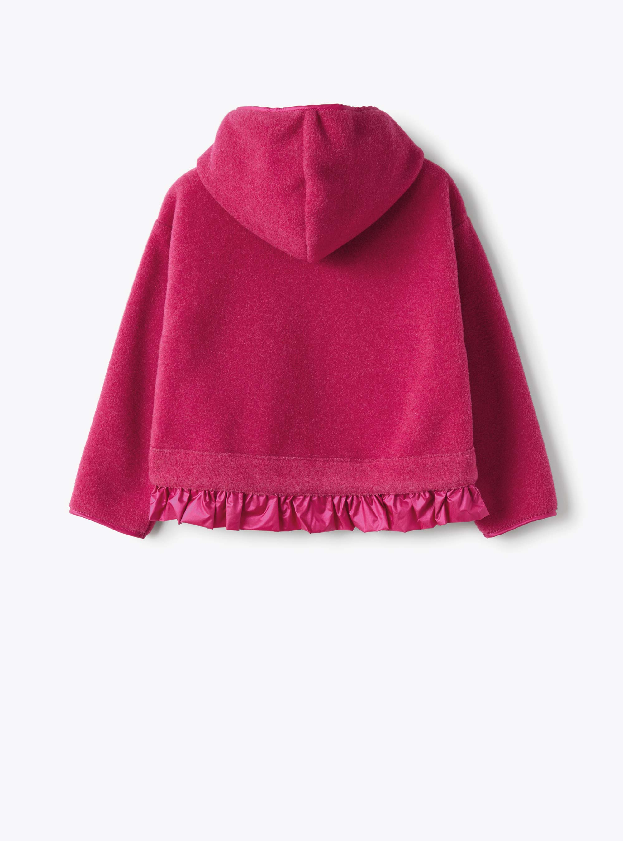 Pink fleece jacket with ruche - Red | Il Gufo