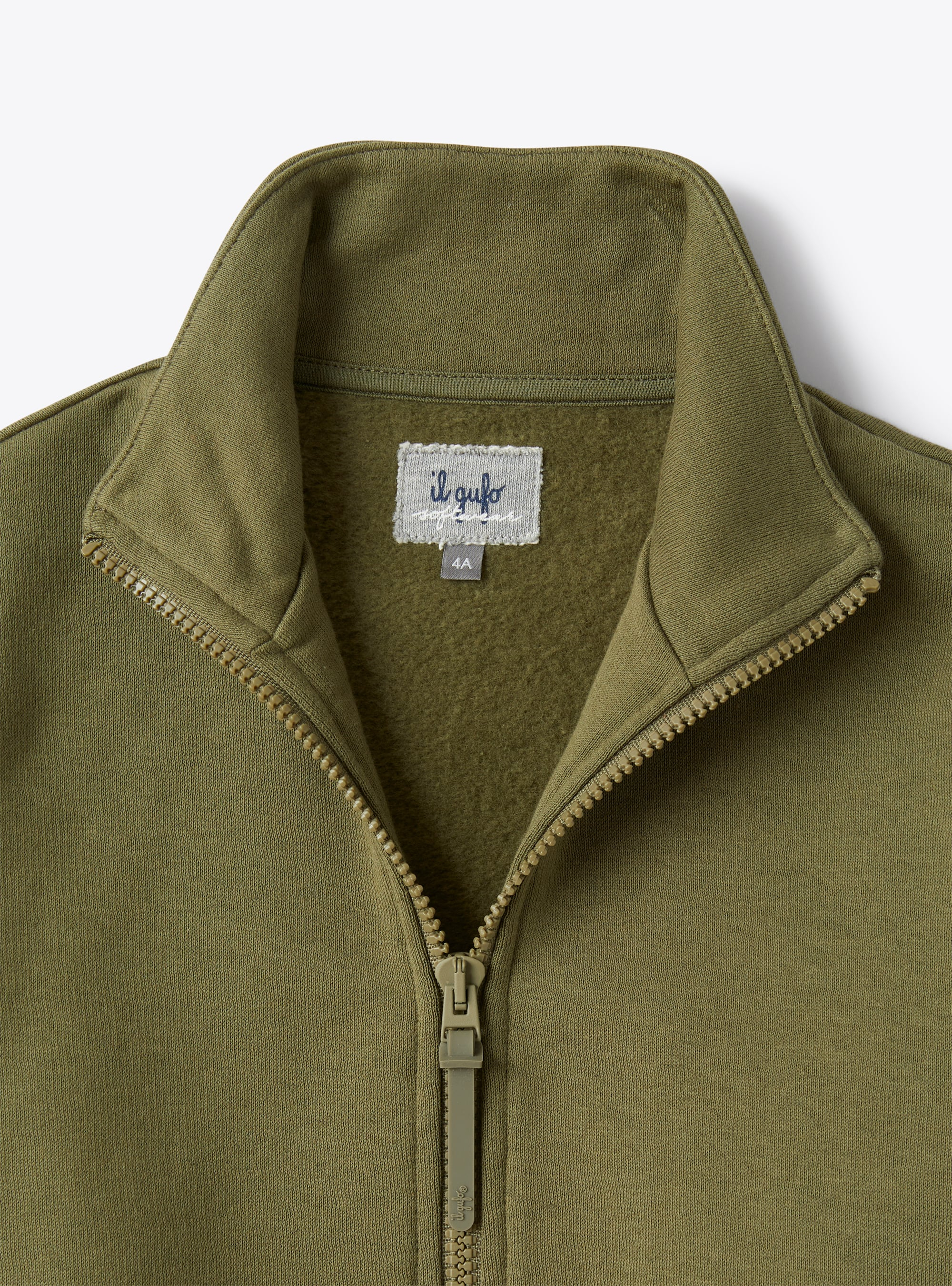 Zip-front sweatshirt with colour-block pattern - Green | Il Gufo